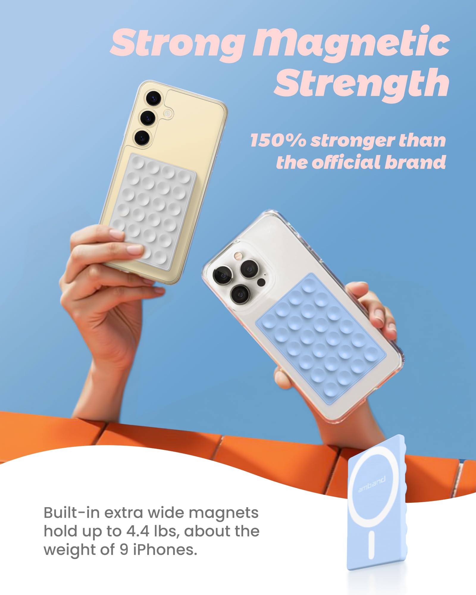 Amband For Magsafe Sticky Octo Suction Buddy Phone Mount Stocking Stuffers For Women Mom Adults, Hands-Free Grippy Holder With A