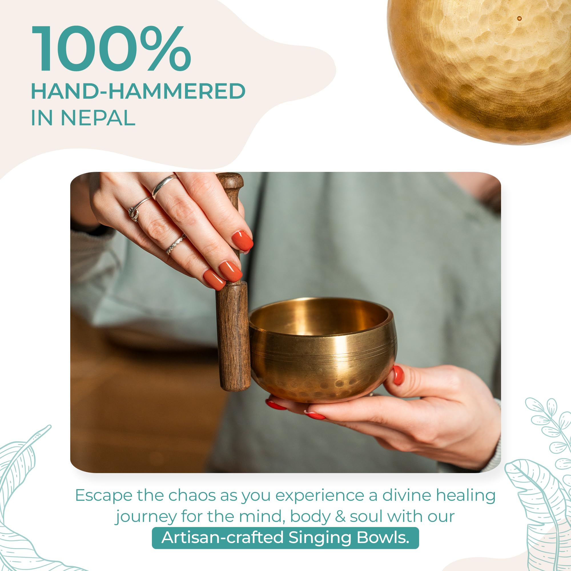 Ohm Store Tibetan Singing Bowl Set   Meditation Sound Bowl Handcrafted In Nepal For Yoga, Chakra Healing, Mindfulness, And Stres