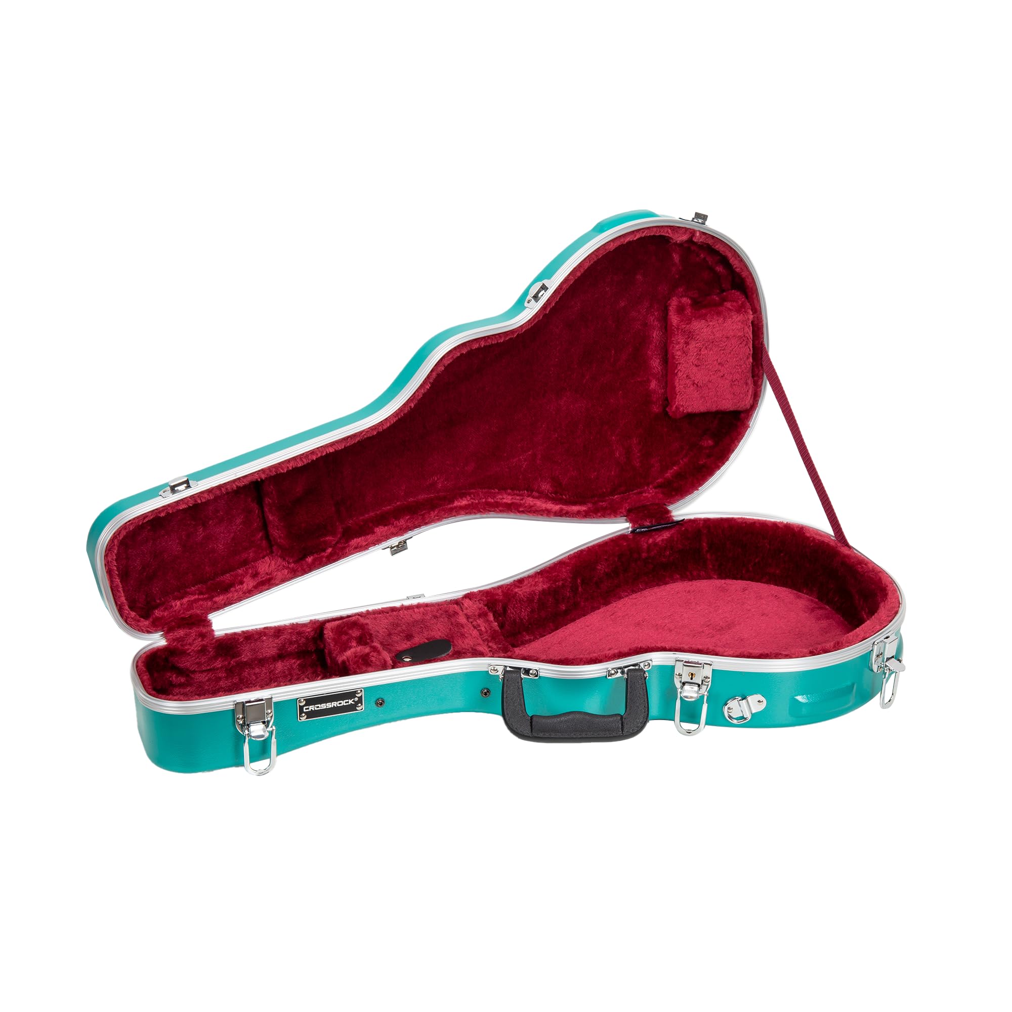 Crossrock F-Style Mandolin Case | Abs Molded Hardshell With Security Lock, Metal Feet, And Detachable Straps-Mint Blue (Cra862Mf