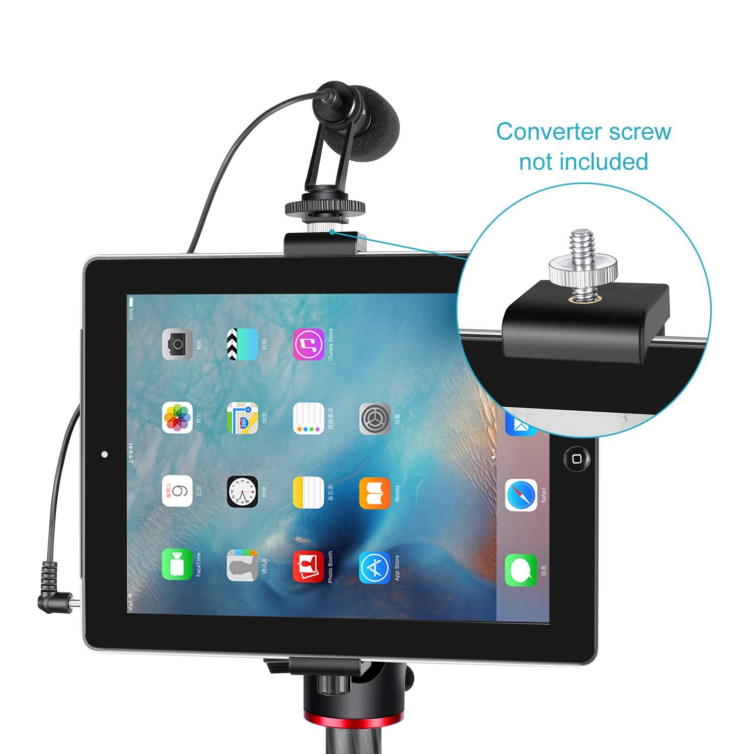 Neewer Ipad Tablet Tripod Mount Adapter Holder 16 23.5 Centimeters Adjustable Clamp For Ipad Mini Ipad 2/3/4 Ipad Air/Air2 Ipad