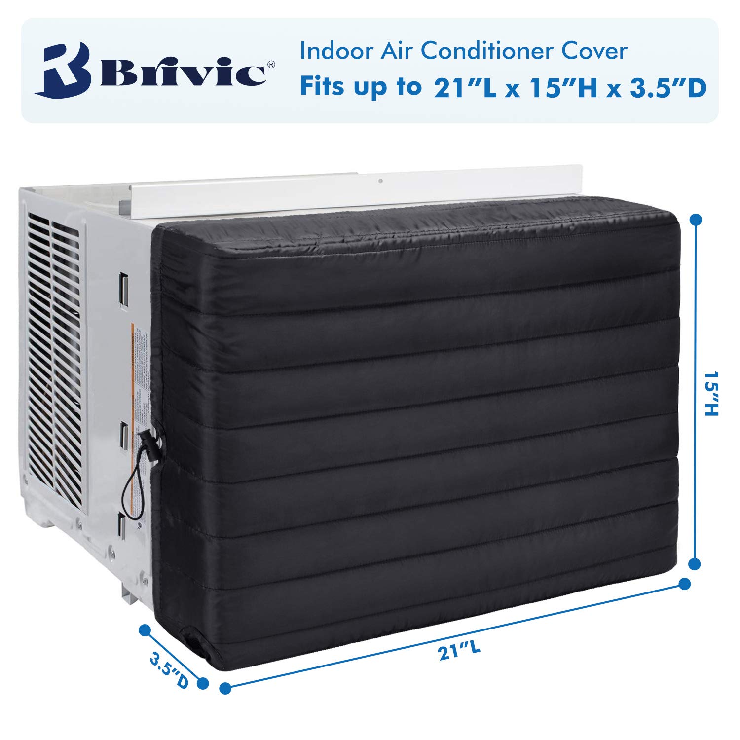 Brivic Indoor Air Conditioner Cover Ac Cover For Inside Window Unit 21 X15 X 3.5 Inches(L X H X D),White