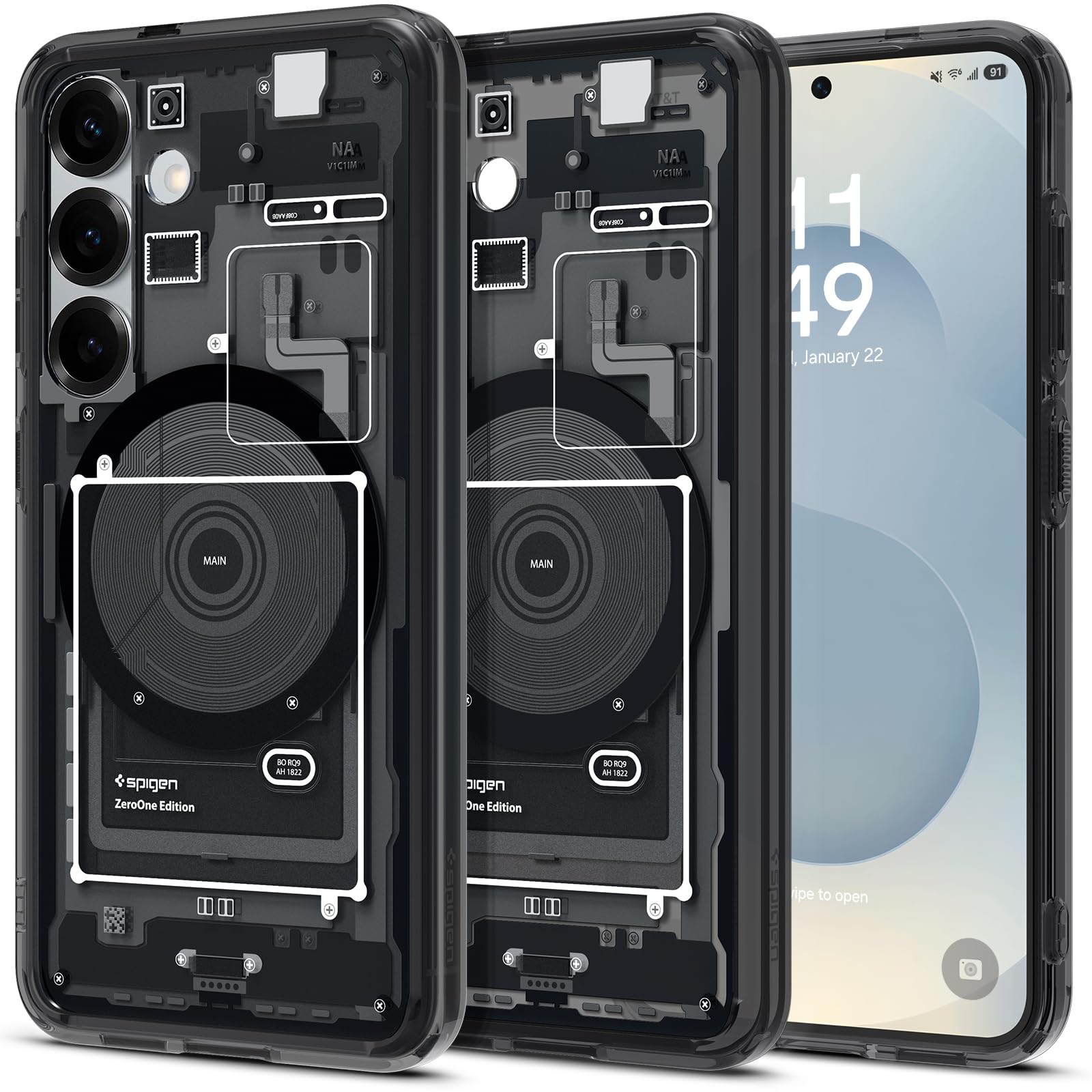 Spigen Ultra Hybrid MagFit Designed for Galaxy S25 Plus Case [Qi2 Certified/Magnet for Galaxy] (2025) - Zero One Black
