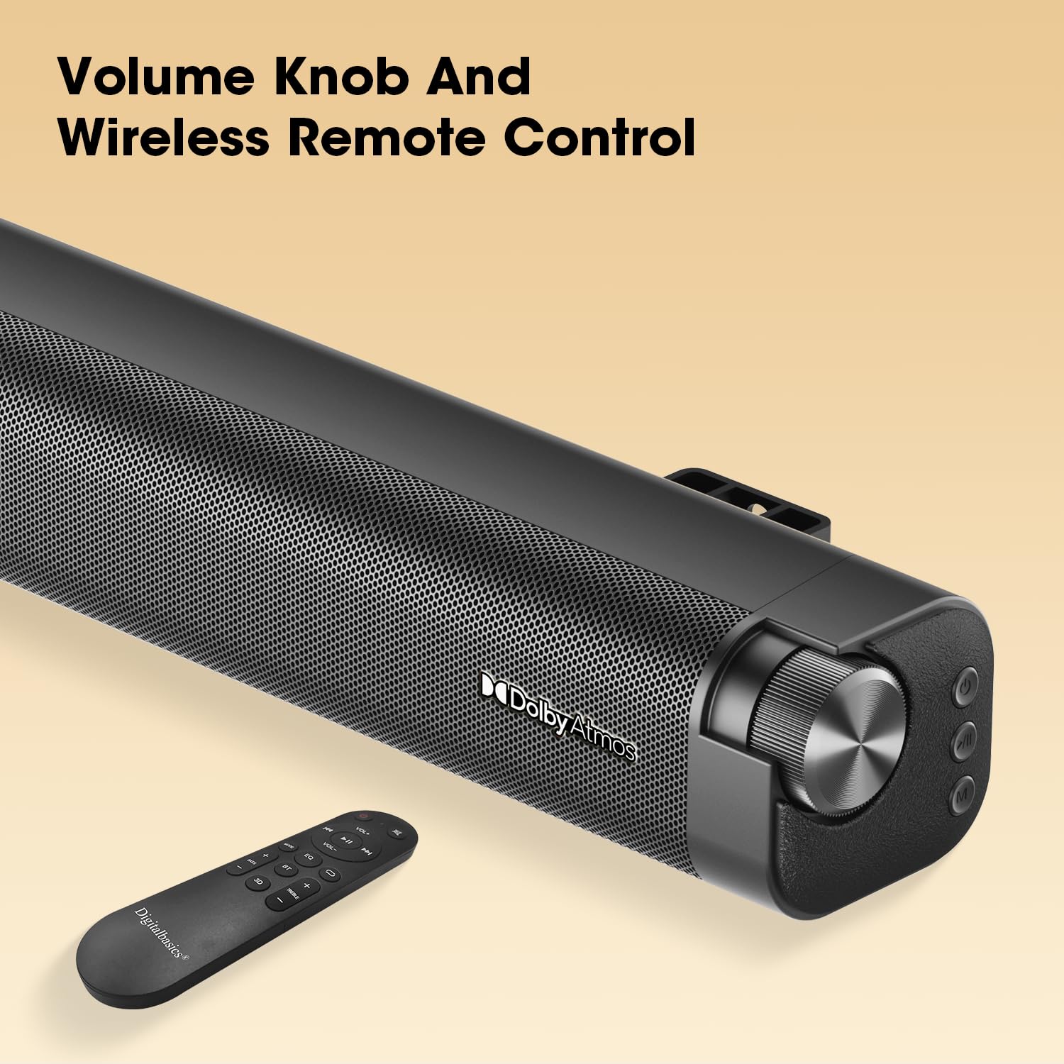 Digitalbasics 2.1Ch Dolby Atmos Tv Soundbar Speaker 5.3 Bluetooth 120W Output With 70W External Wired Subwoofer And Opt&Aux Cabl