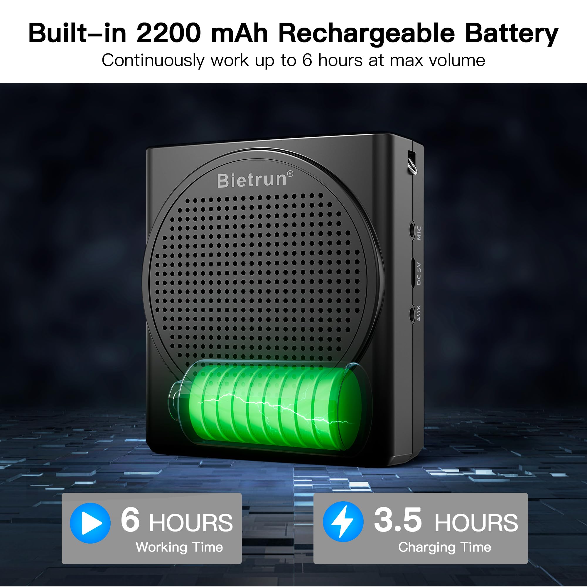 Bluetooth Voice Amplifier For Teachers, Portable Rechargeable Mini Voice Amplifier With Wired Microphone Headset, Pa System Mega