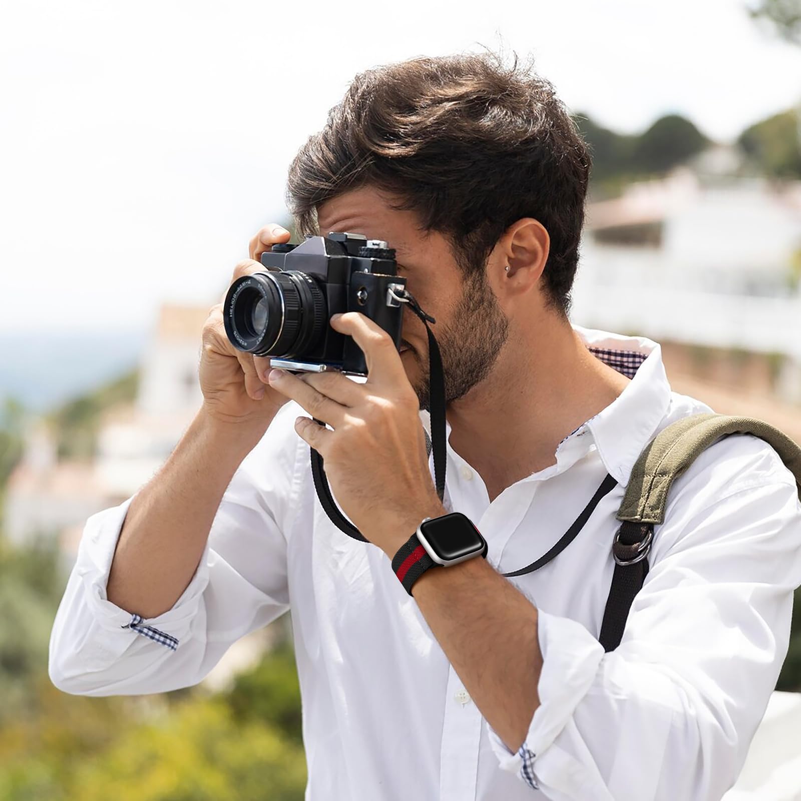 Maledan Stretchy Nylon Compatible For Apple Watch Ultra 2/1 Band 38Mm 40Mm 41Mm 42Mm 44Mm 45Mm 49Mm Women Men, Elastic Cloth Spo