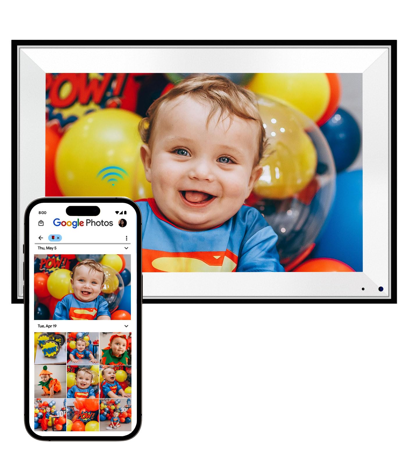 Cozyla Digital Picture Frame Wifi Free Unlimited Storage Ai Powered Send Pictures & Videos Via Google Photos Email Web Browser A