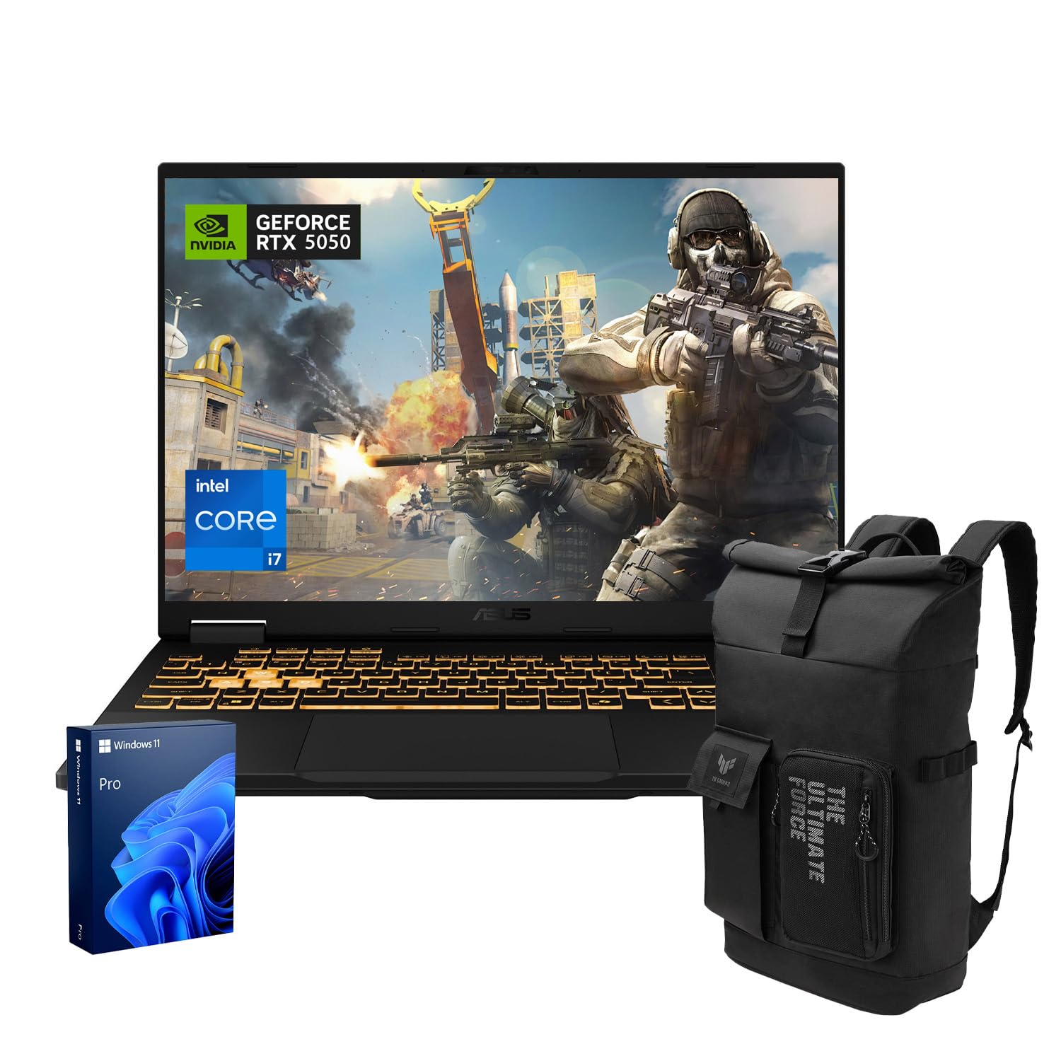ASUS TUF F16 RTX 5050 Pro Gaming Laptop, Intel i7-14650HX, NVIDIA RTX 5050, RGB Backlit KB, MUX Switch with NVIDIA Advanced Opti