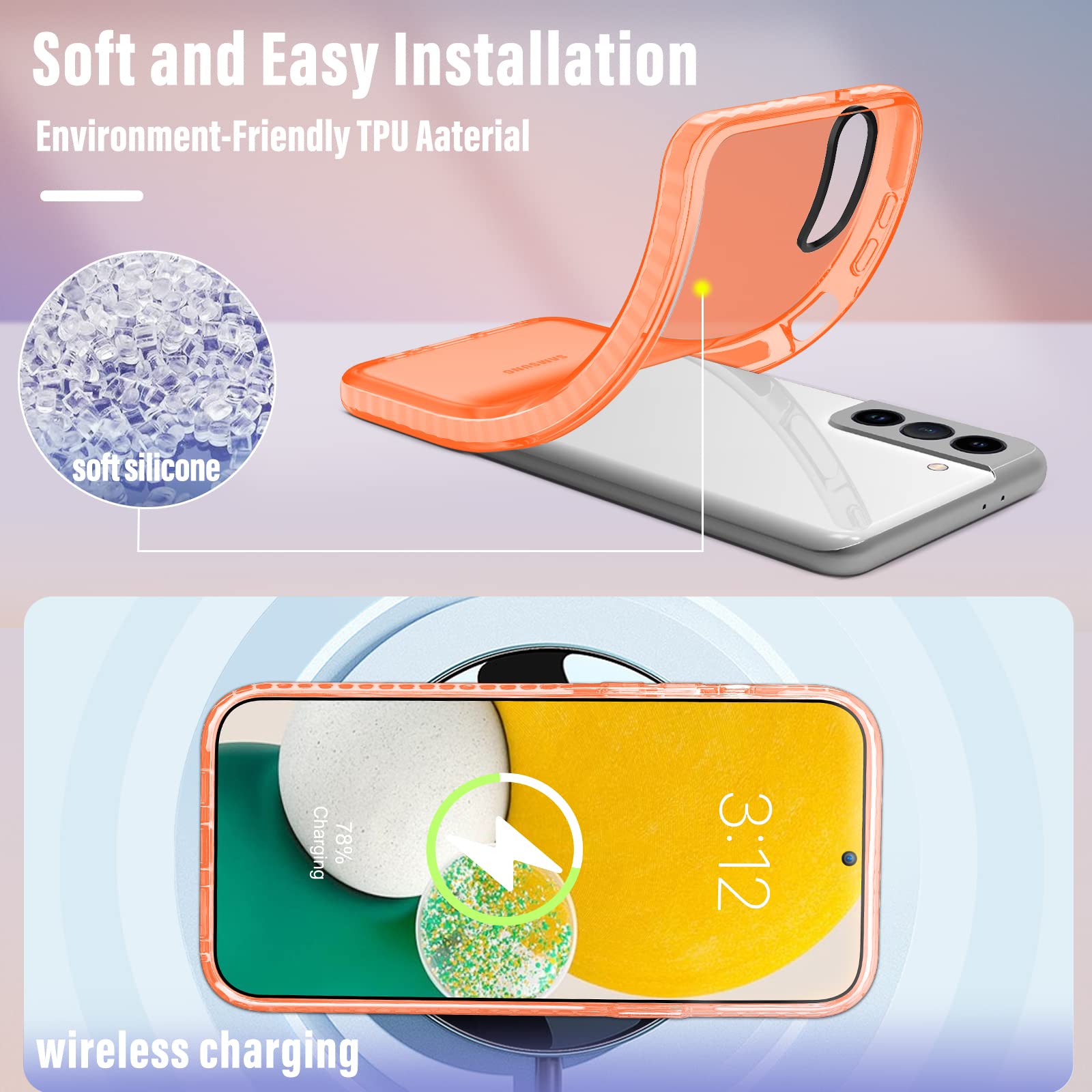 Toycamp Case For Samsung Galaxy S21, Cute Rainbow Sun River Flowers Cartoon Graffiti Print Design For Women Girls Boys Teens Col