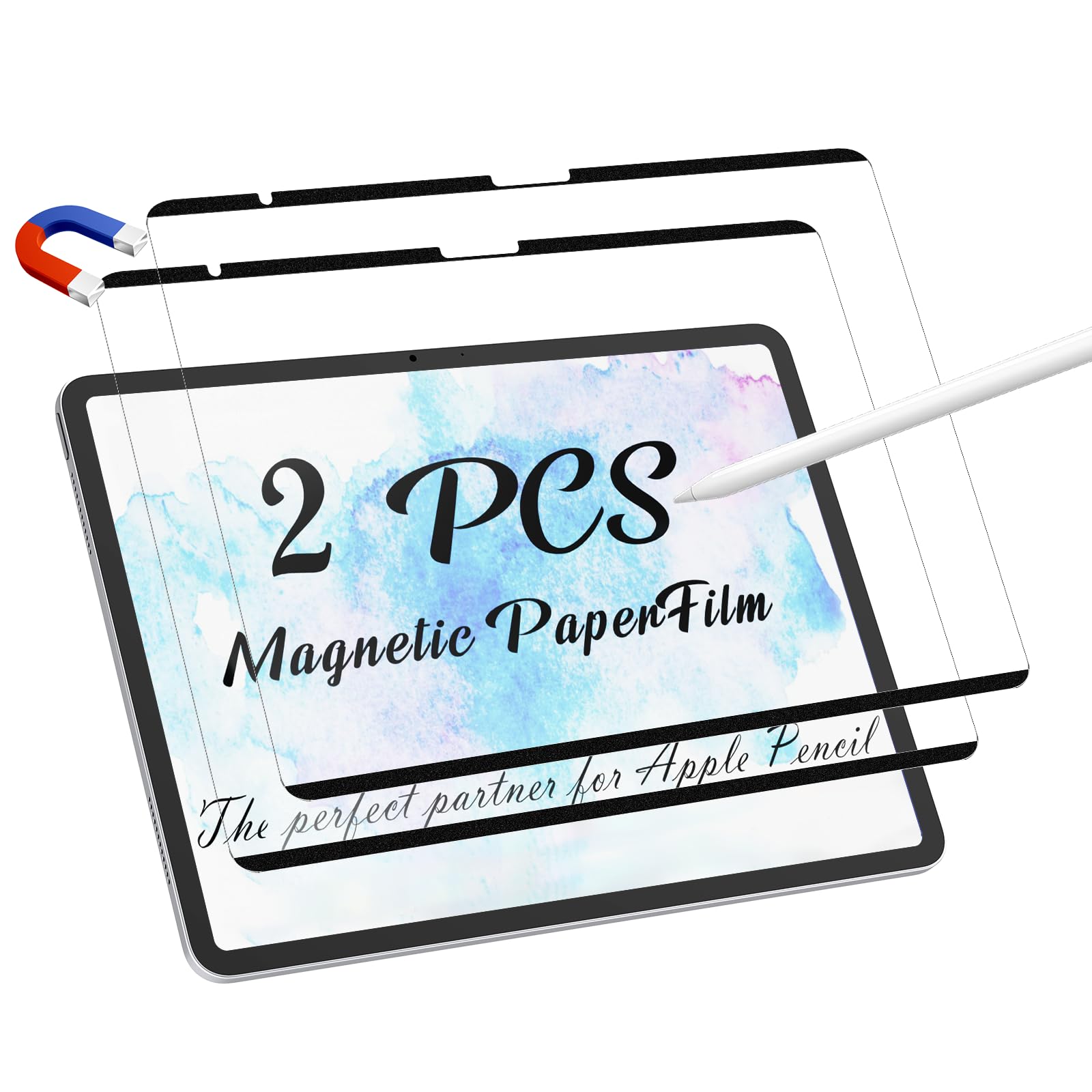 Peslv 2 Pack Magnetic Paperfilm For Ipad Air 6Th 13 Inch 2024, Feel Like Writing Drawing On Paper, Matte Removable Anti Glare Fi