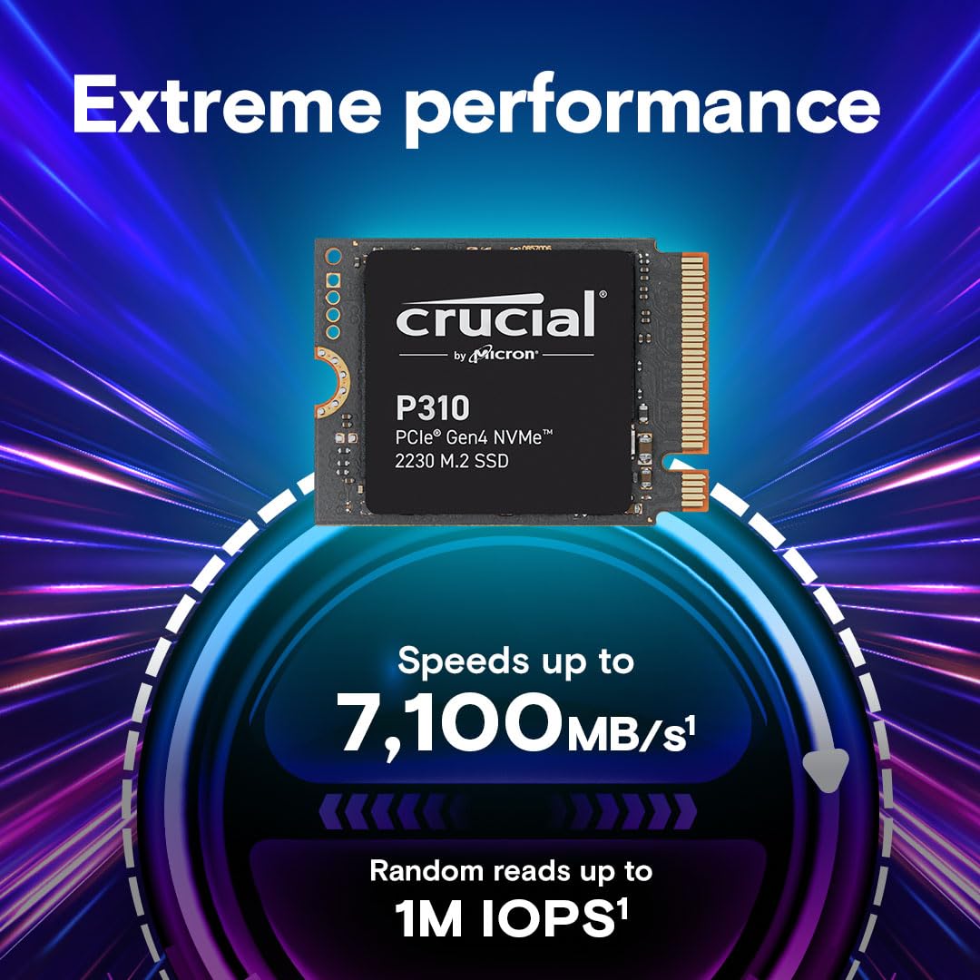Crucial New 2024 P310 1Tb Pcie Gen4 2230 Nvme M.2 Ssd   Up To 7,100 Mb/S   Uplevel Your Console   Internal Solid State Drive (Pc