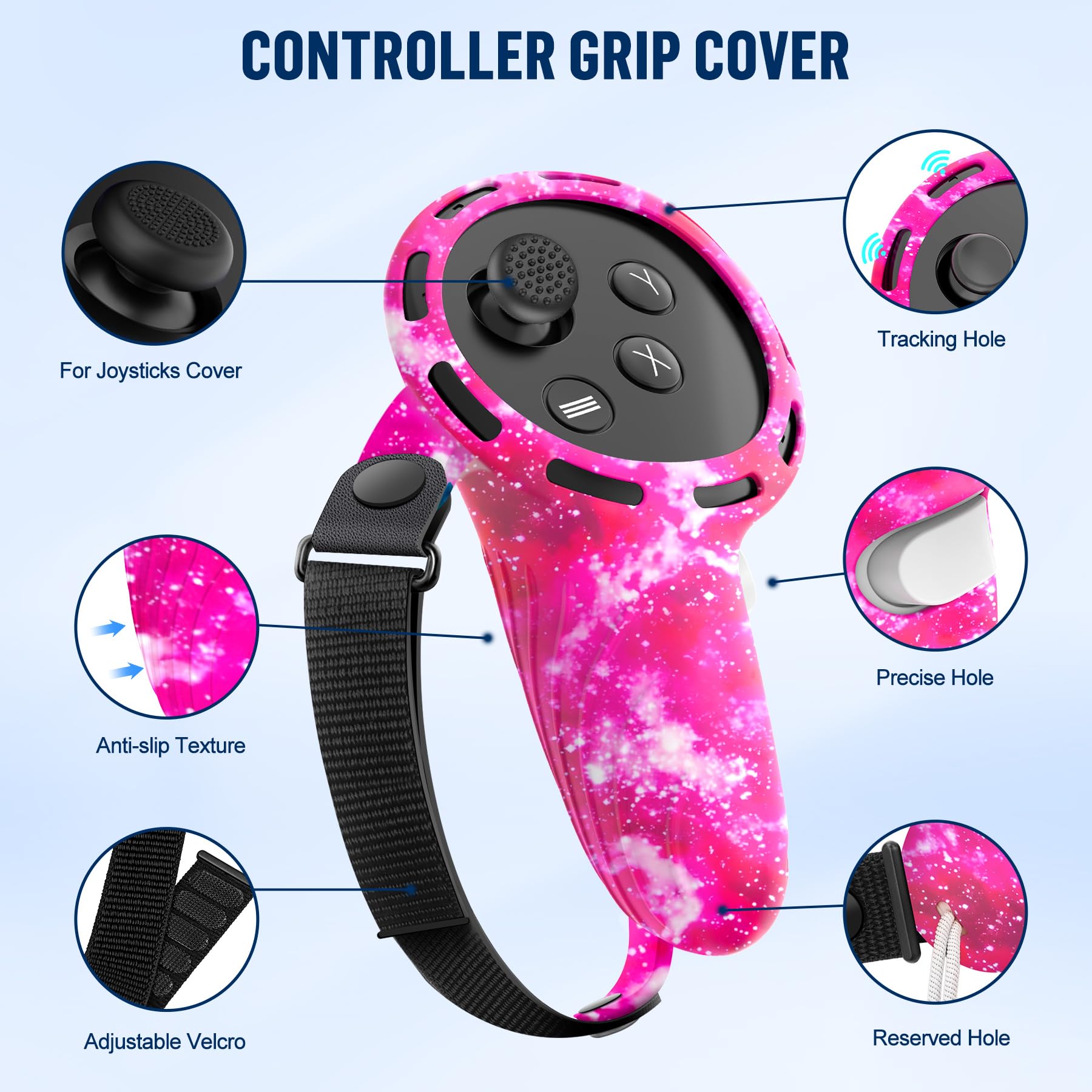 Silicone Cover Set Compatible With Meta/Oculus Quest 3S Accessories - Thumbnail 3