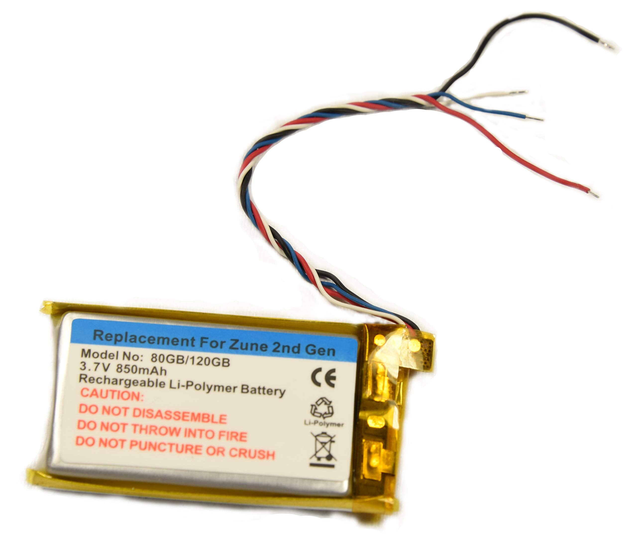 Wirelessfinest Replacement Battery For Microsoft Zune 80Gb 120Gb 2Nd Gen 850Mah Repair Part (Battery Only No Tool)