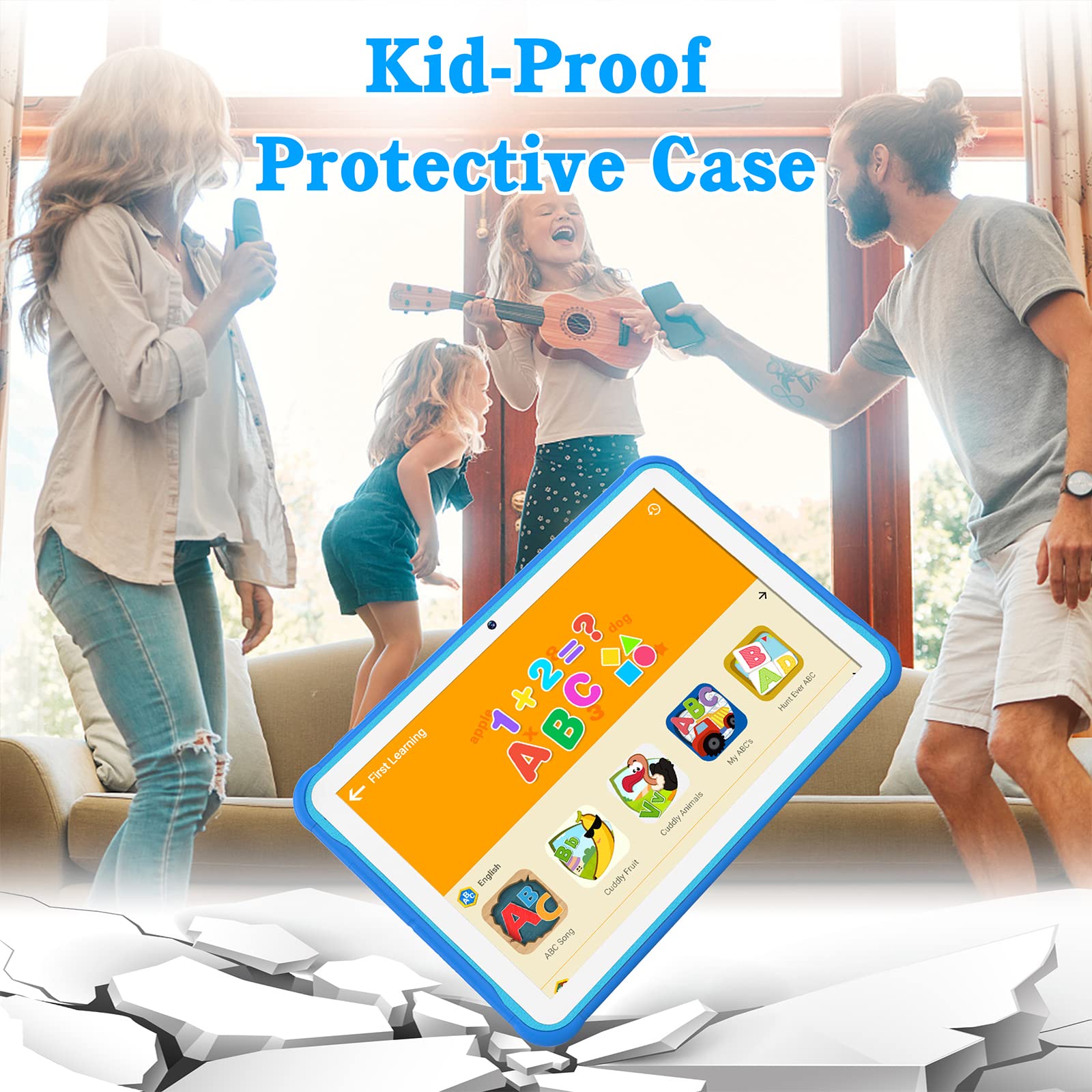 Okulaku Kids Tablet 10.1 Inch Android Toddler Tablet 32Gb Tablet For Kids App Preinstalled & Parent Control Kids Learning Tablet