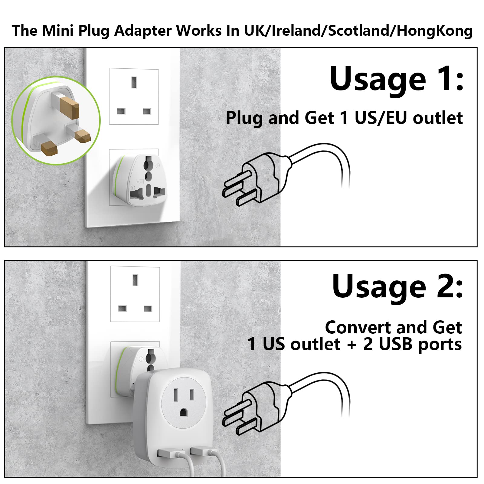 European Travel Plug Adapter For Europe & Uk, American To Ireland Italy France Spain Greece Germany Israel Travel Essentials, In
