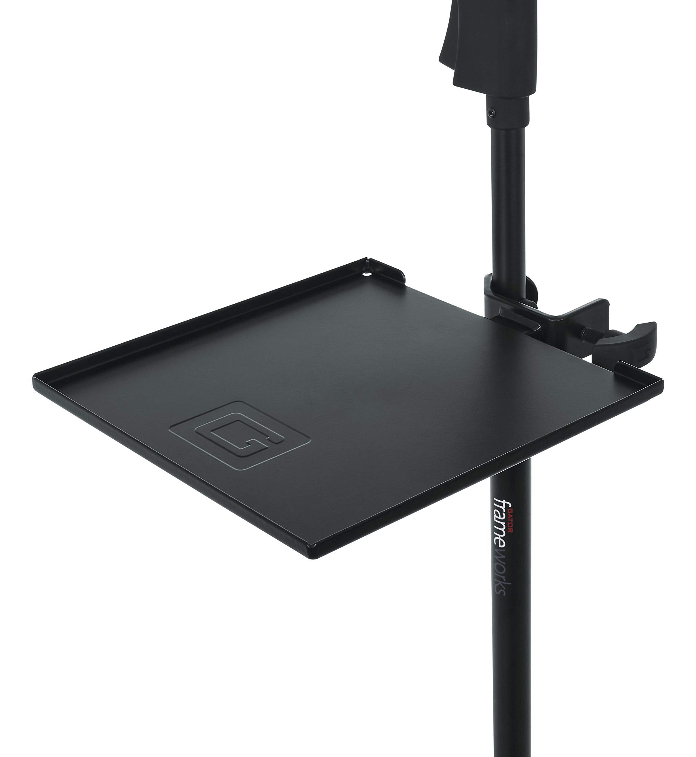 Gator Frameworks Microphone Stand Clamp-On Utility Shelf with 10 Pound Weight Capacity, 9 x 9 Shelf (GFW-SHELF0909)