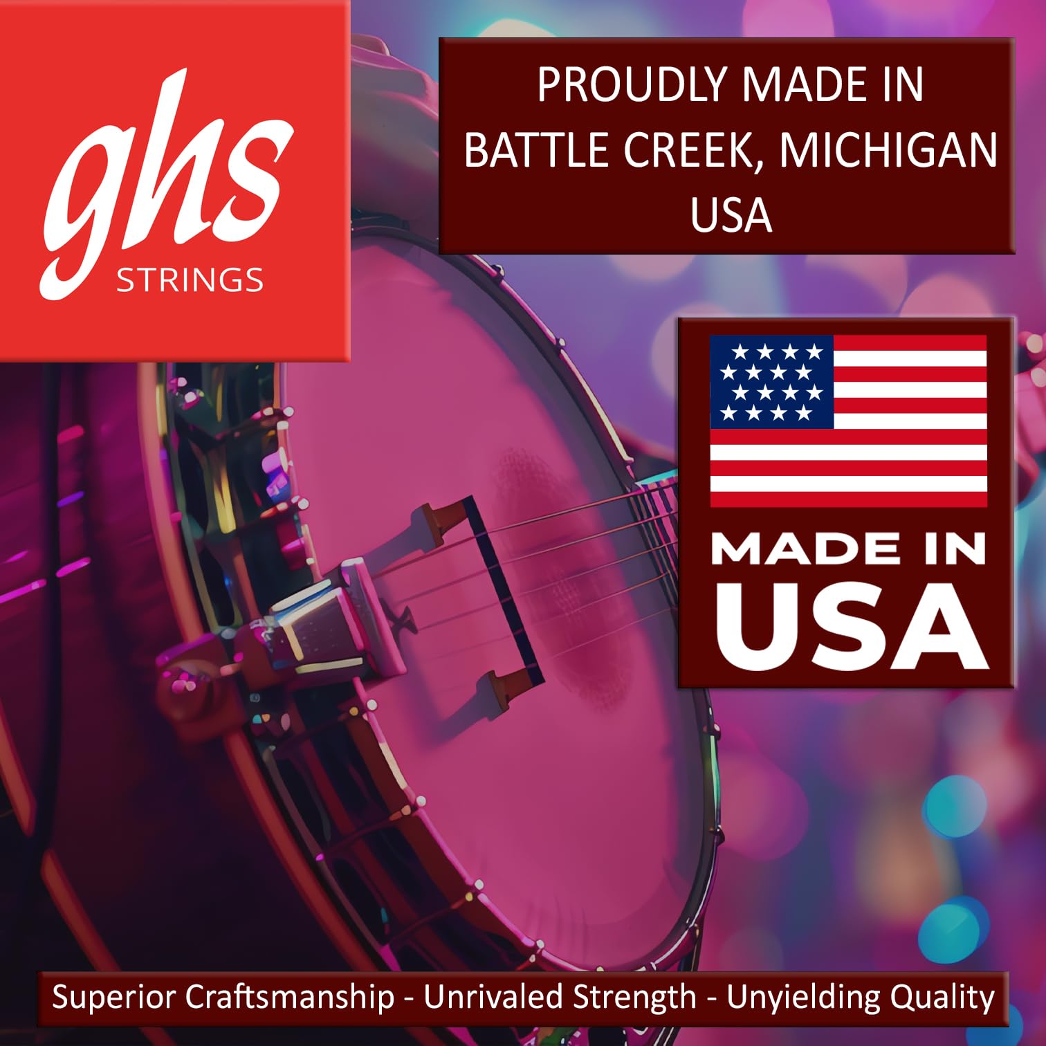 Ghs Strings Americana Series Banjo Strings (Ghs Pf 190), Light, 10 20