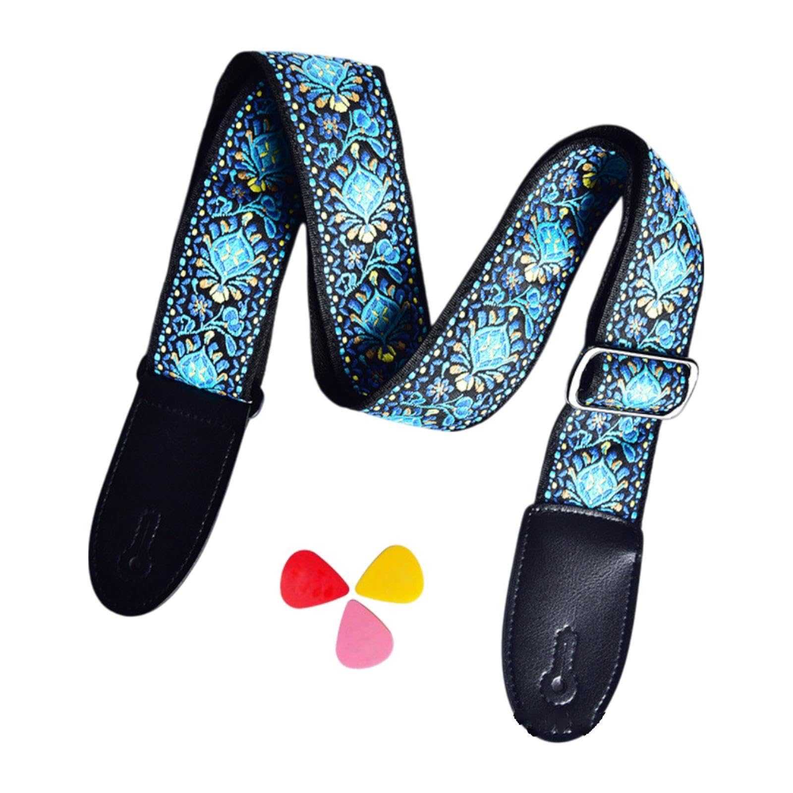 ECOMISTIQ Electric Guitar Strap Portable for Mandolin Classical blue | Straps Parts & Accessories Guitars Basses