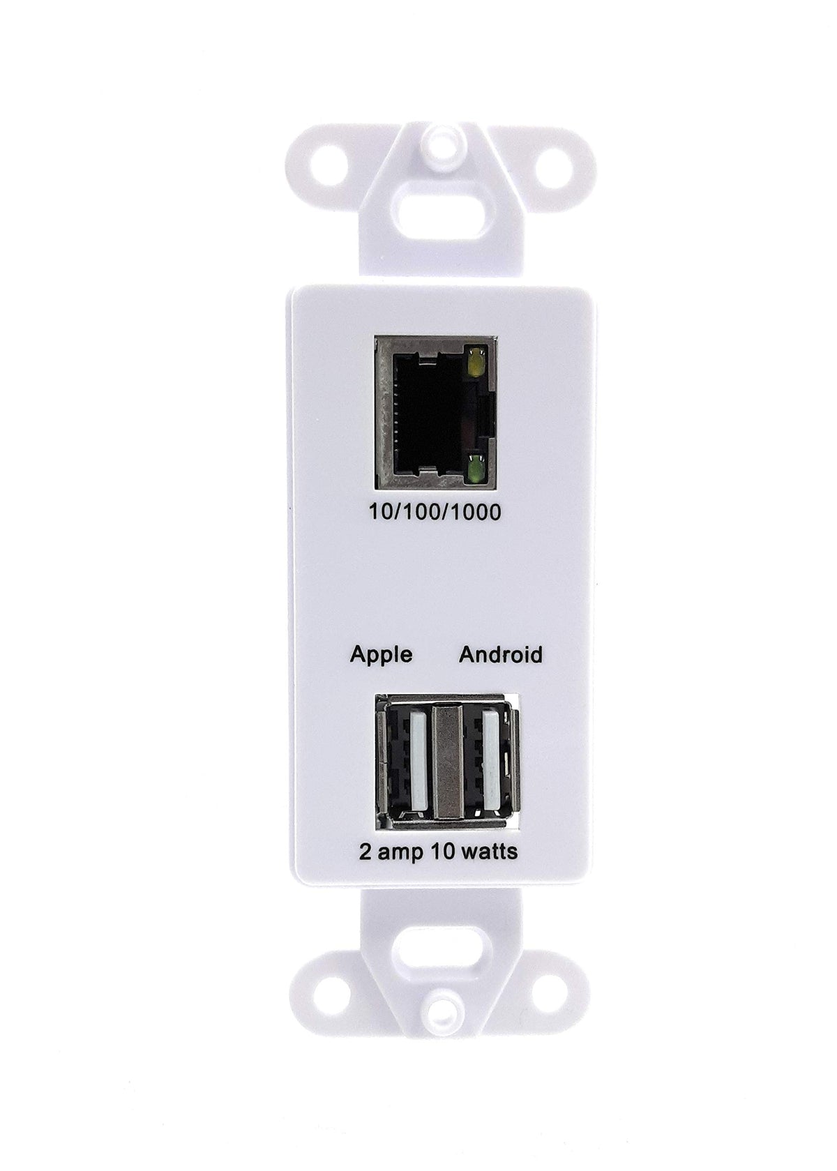 Poe Texas Gigabit Poe Splitter In-Wall Outlet With Fast 5V Usb Charging Port X 2 And Rj45 Data Output For Pcs, Laptops, Or Any W
