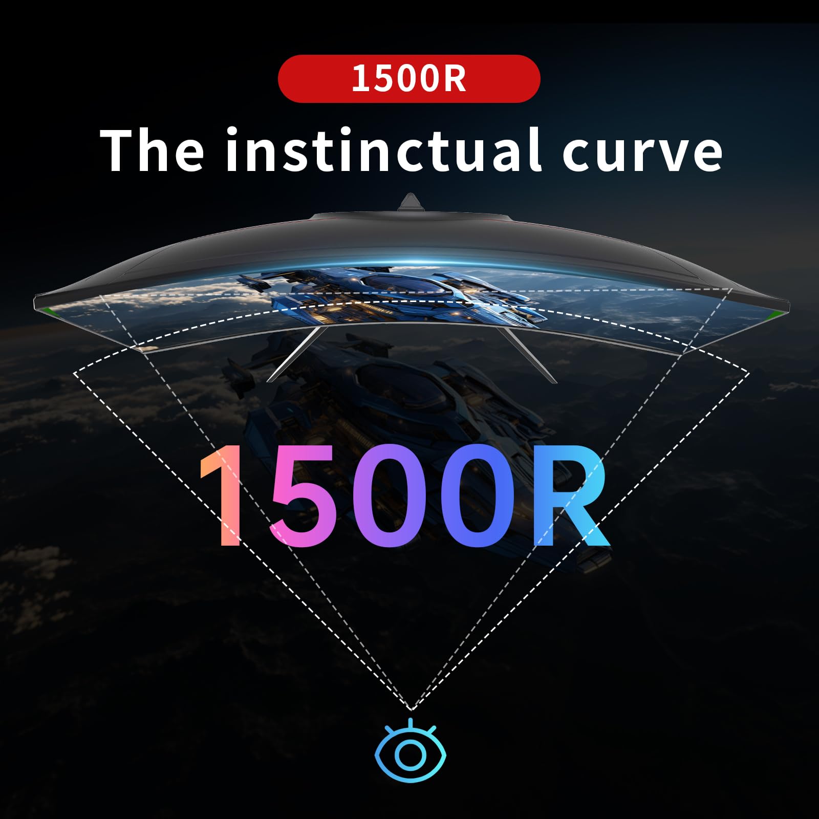 Ktc 24 Inch 1500R Curved Gaming Monitor 165Hz 1Ms Fhd 1080P Va Tilt Adaptive Sync Hdr 110% Srgb Dp/Hdmi,Vesa For Gaming Home Off