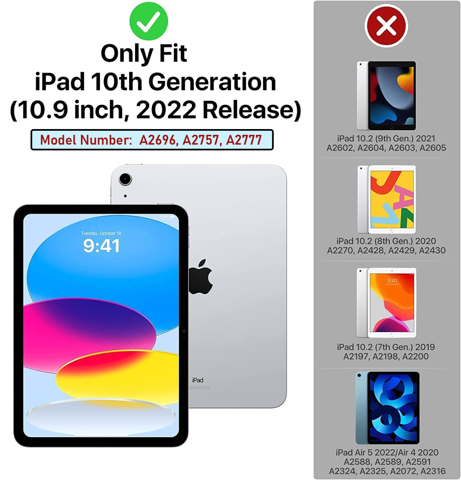 Ltrop Kids Case For New Ipad 10Th Generation 10.9 Inch 2022, With Shoulder Strap, Durable Handle Stand Child Proof Bumper Case,