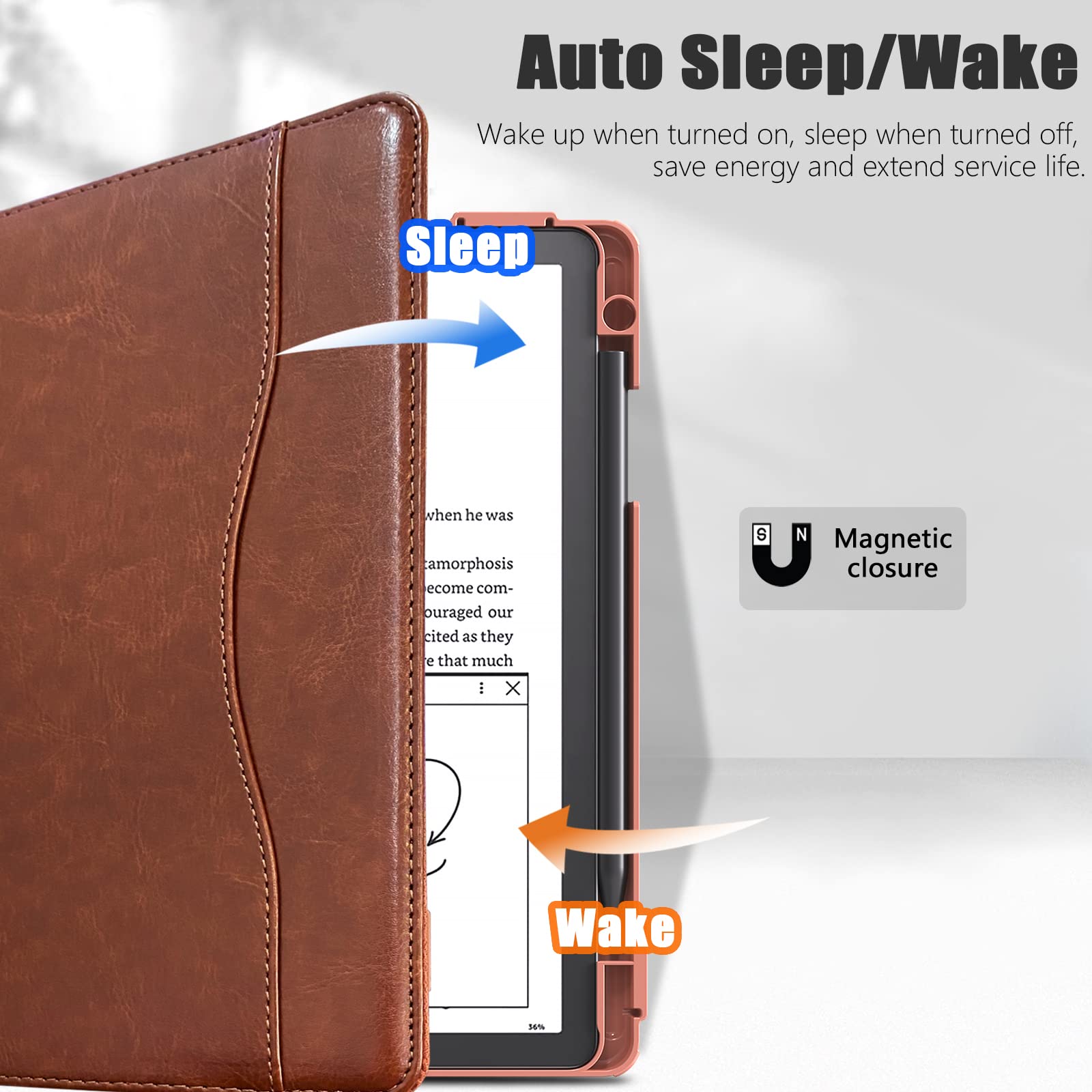 E Net Case Case For Kindle Scribe, Multi Viewing 360 Degree Rotating Cover For Kindle Scribe 10.2 Inch With Stand, Auto Sleep/Wa