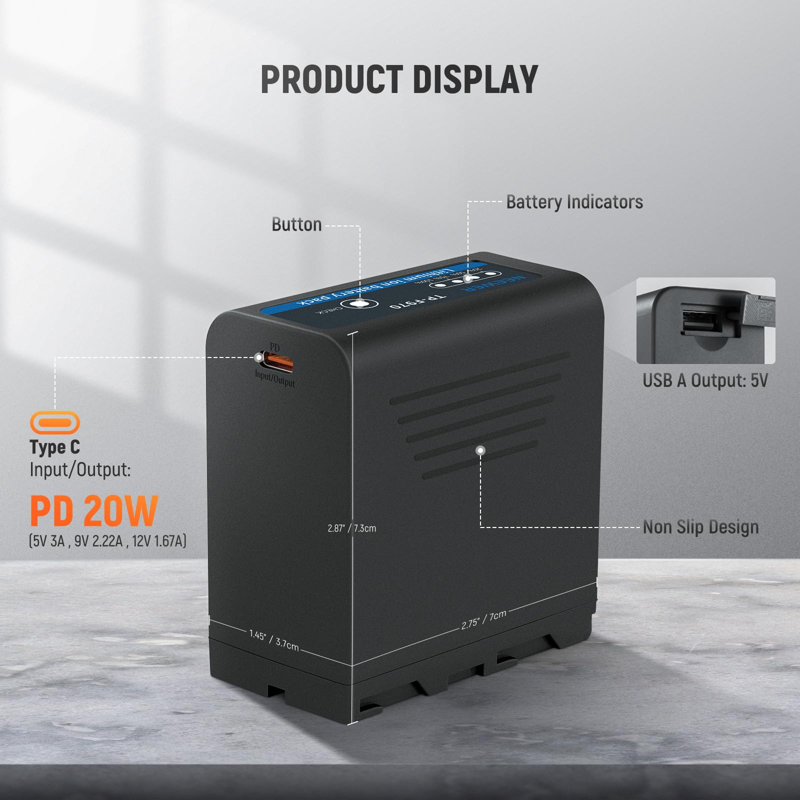 Neewer 2Pcs Np F970 Replacement Batteries 7800Mah, Rechargeable Np F Battery Compatible With Sony Np F550 750 950 970, 20W Type