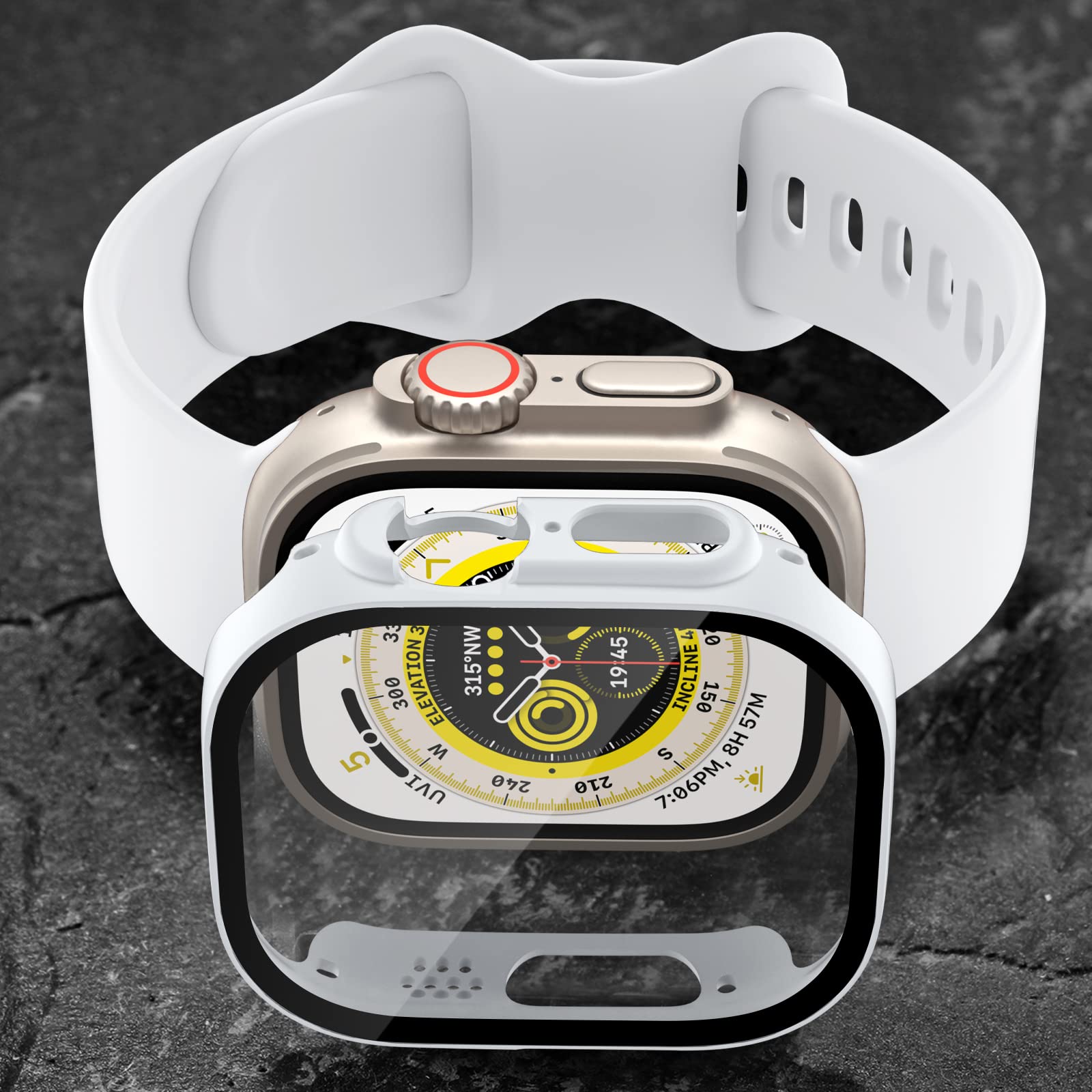 Charlam Compatible With Apple Watch Ultra Screen Protector 49Mm Iwatch Case, 3 Pack Full Protective Ultra Thin Hard Pc Bumper Sc