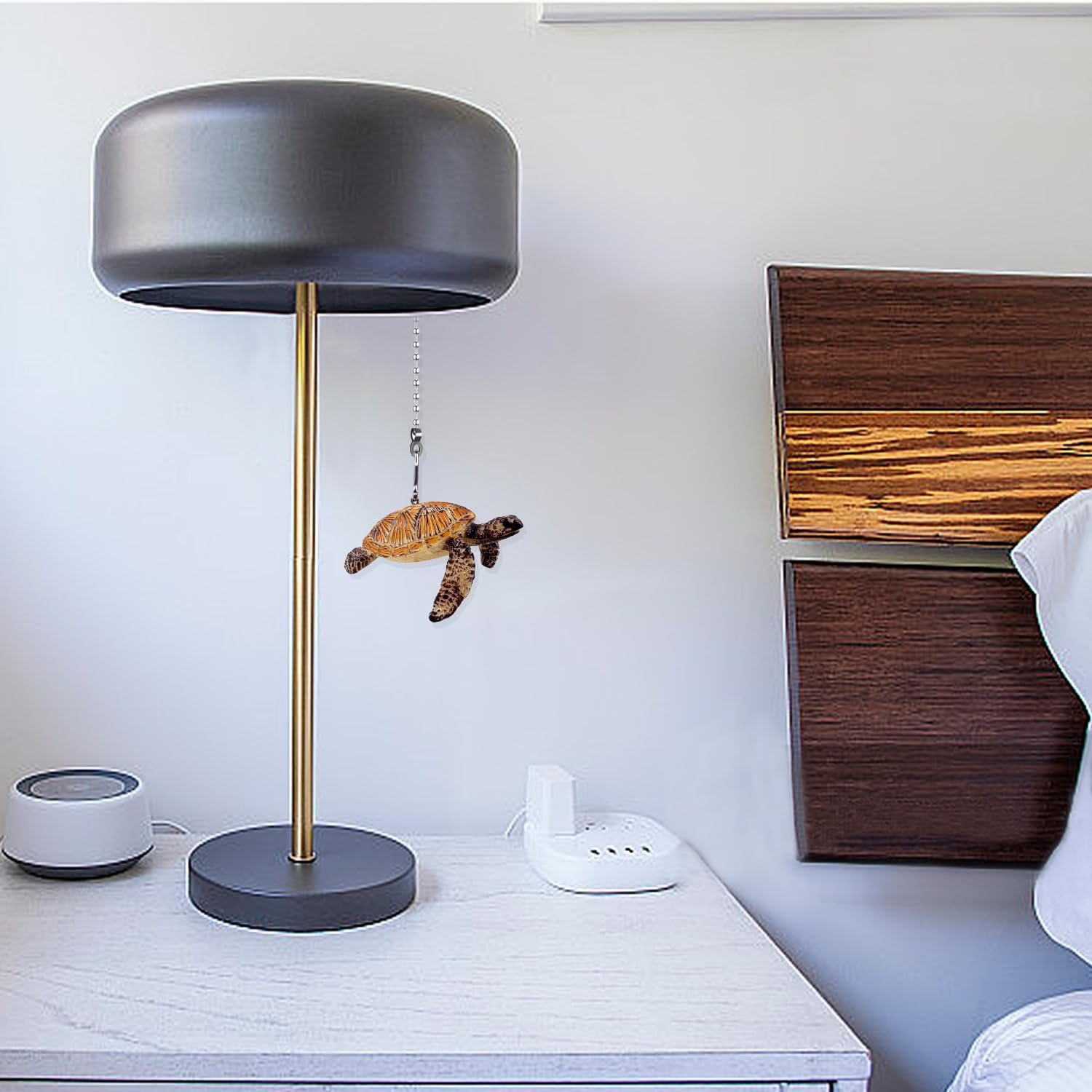 Dotlite Turtle Ceiling Fan Pull Chain,Cute Realistic Sea Turtle Fan String Pulls Charm Extension Decorative,12In 3Mm Diameter Be