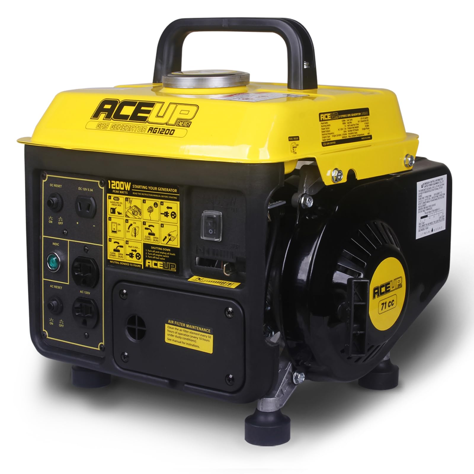 Aceup Energy 1,200W Gas Powered Generator, Small Portable Generator for Home Use Camping Ultralight, EPA & CARB Compliant
