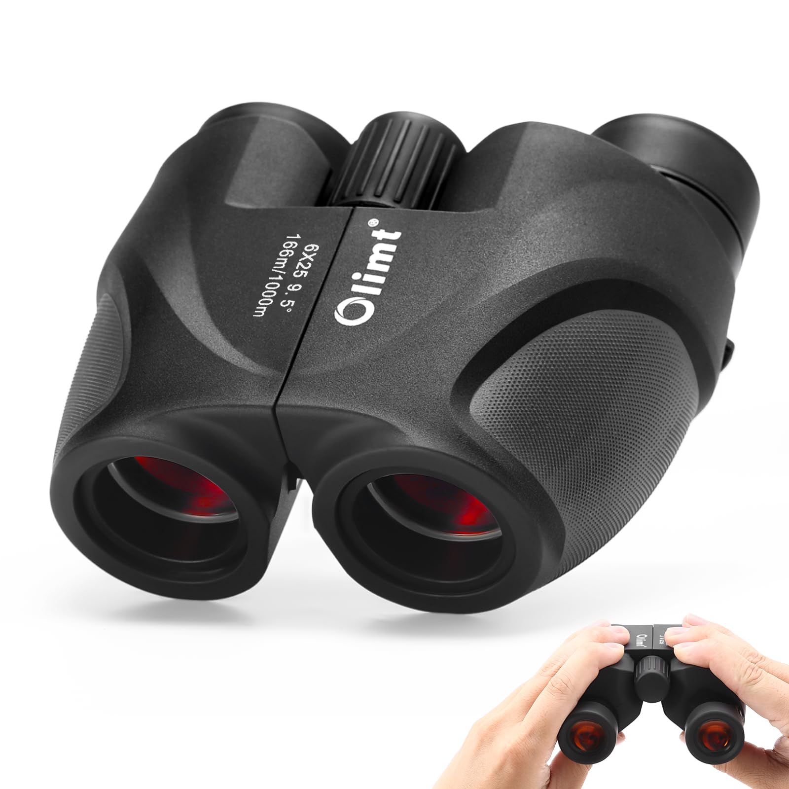 6x25 Compact Binoculars, BAK-4 Prism 9.5 Wide Field of View 21mm Eyepiece with ED Lens, Black