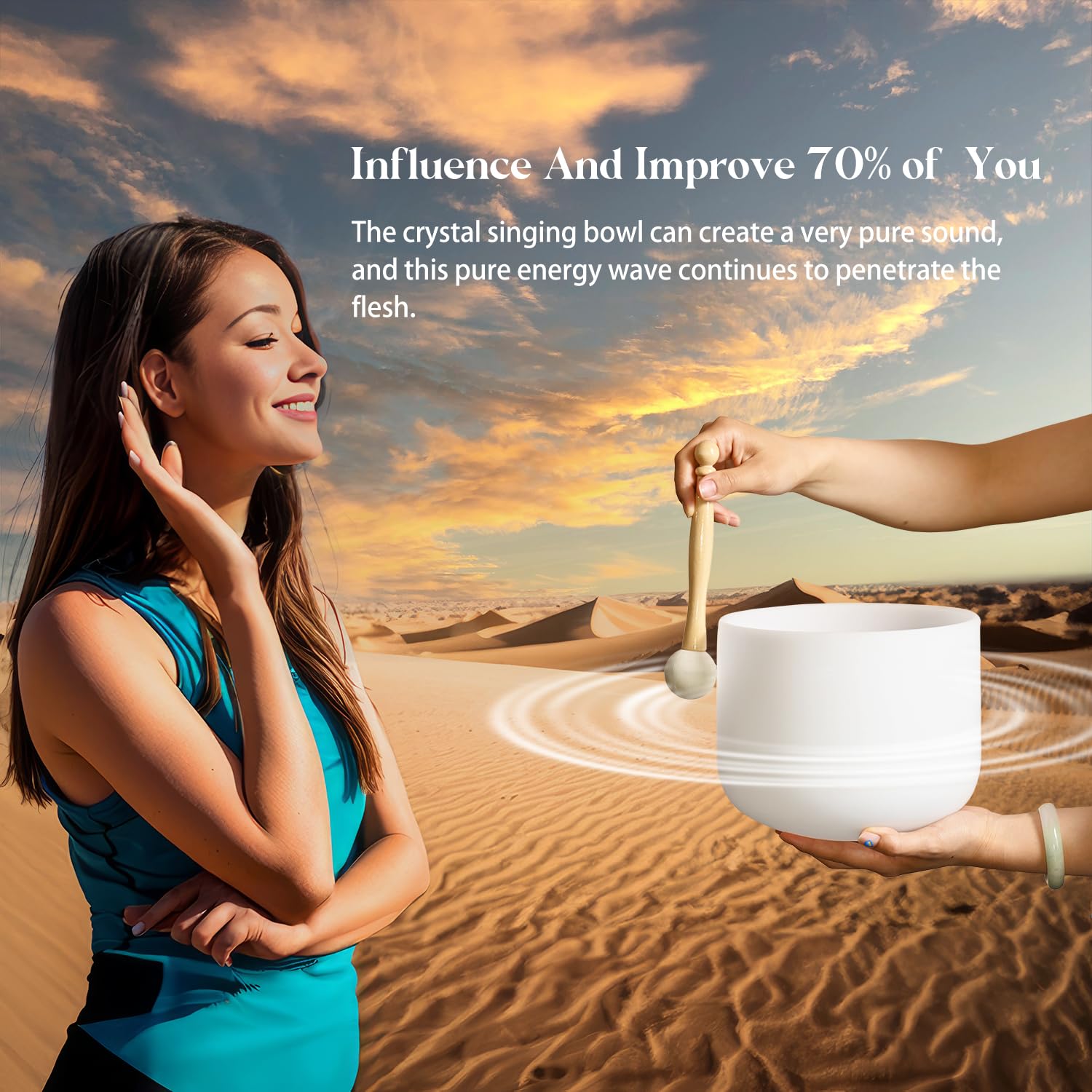 Lycrystal Couple Of 2 Pcs Crystal Singing Bowl Set, 8'' F Note Heart Chakra And 10'' C Note Root Chakra, Sound Bowl Meditation S