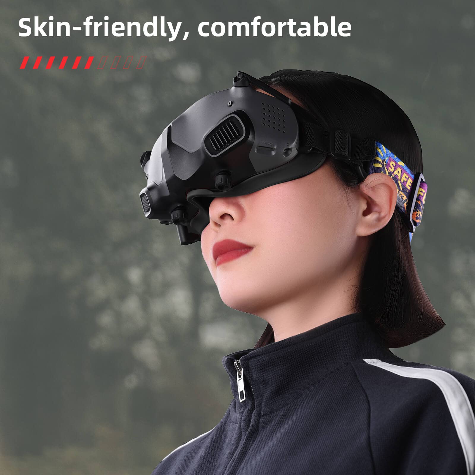 Heiyrc Silicone Eye Pad For Dji Avata Goggles 2 Face Cushion Cover Sweat Proof Non Slip Washable Face Padding Accessories(Black)