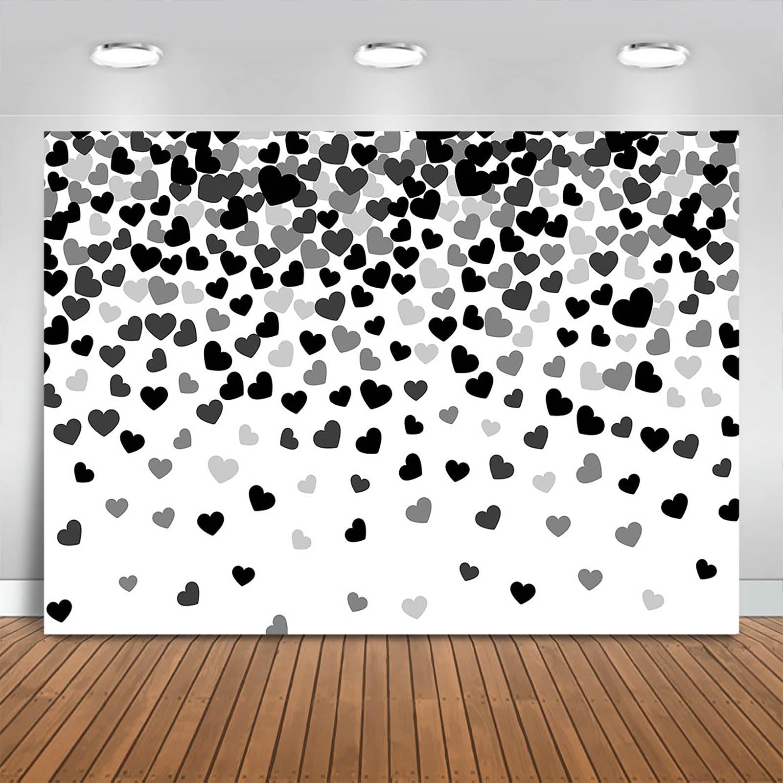 Fitumiw Valentines Falling Red Hearts Backdrop 7x5ft Valentines Day Party Decorations Background Love Hearts Banner Photo Booth 
