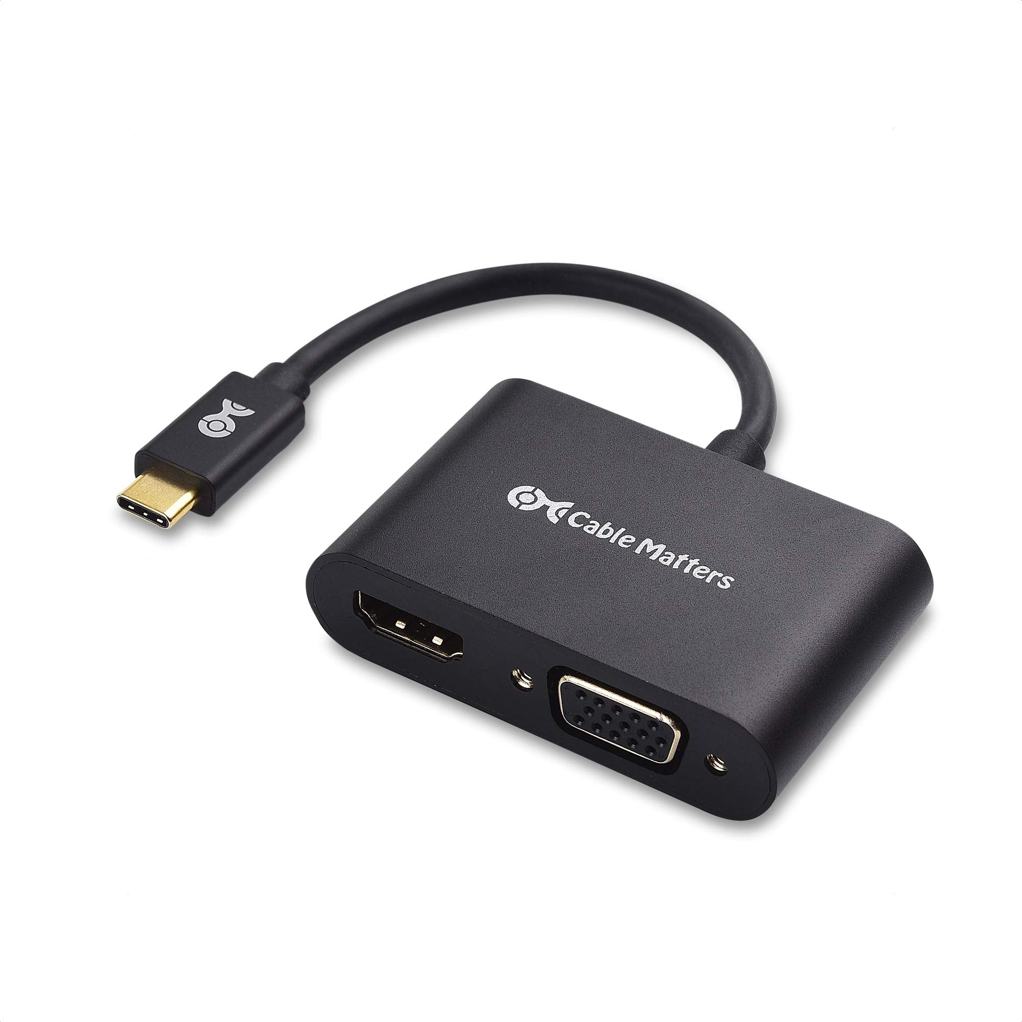 Cable Matters Aluminum Usb C To Hdmi Vga Adapter For Surface Pro 7, Macbook Pro, Dell Xps 13, And More   Thunderbolt 4 / Usb4 /