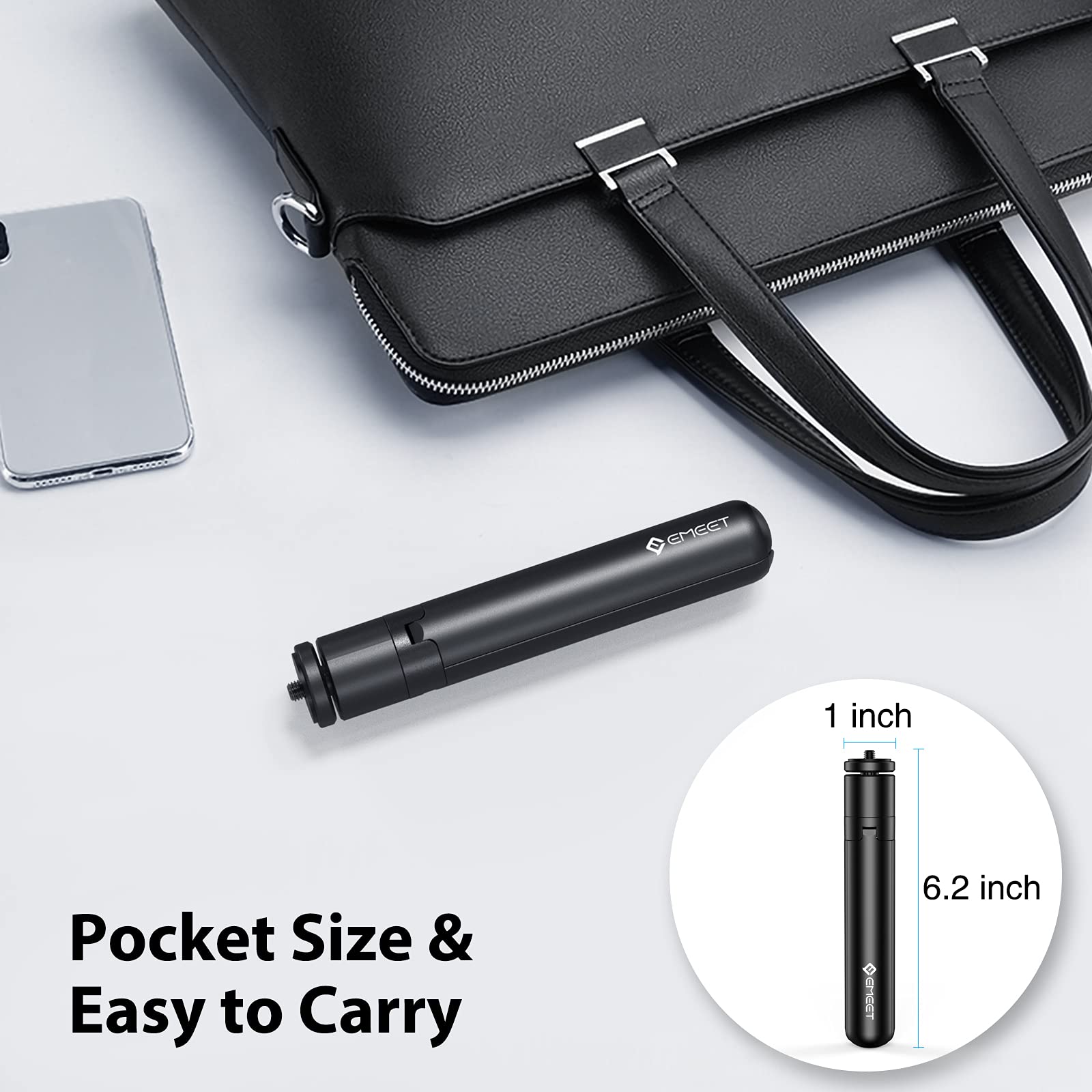 Webcam Tripod, Emeet Professional Webcam Mini Tripod, Adjustable Heights With 360� Swivel Head, Portable&Lightweight, Stable Use, Universal Compatible For Most Webcams/Phones/Gopros/Mirrorless Cameras