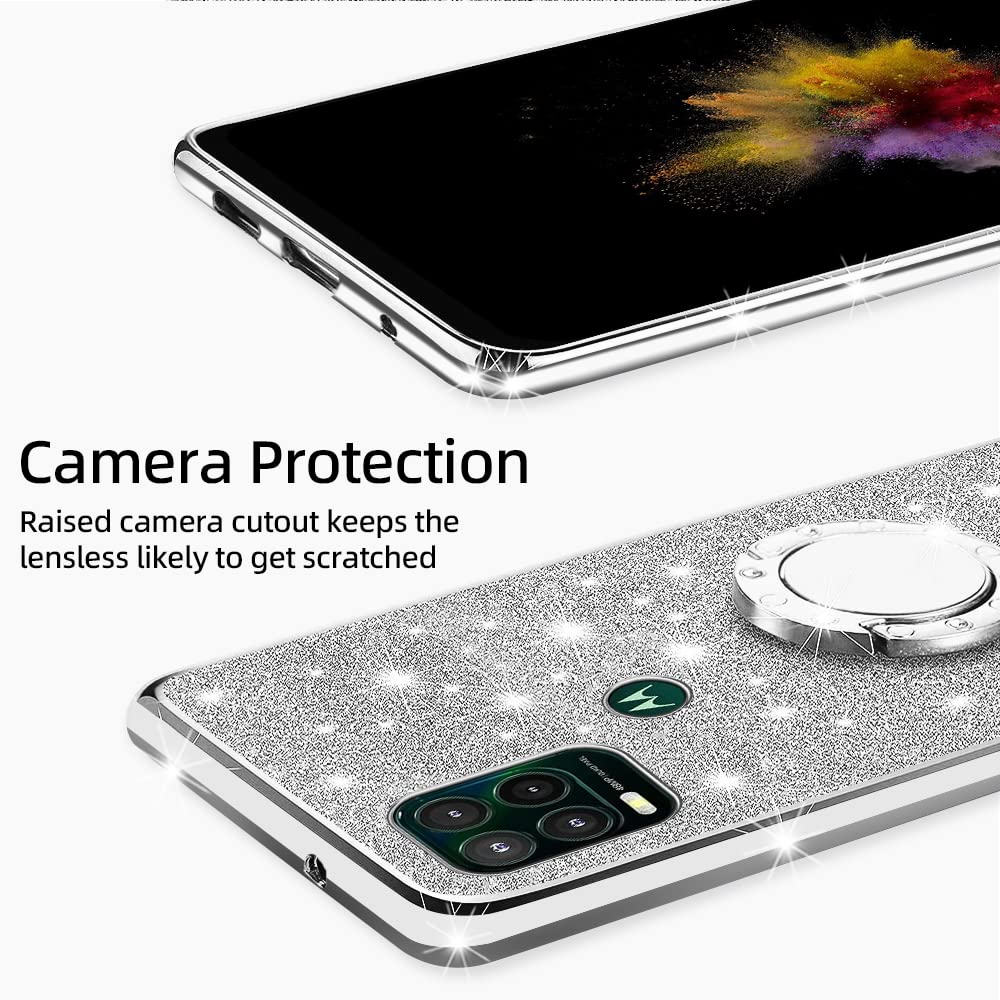 For Moto G Stylus 5G Case (2021) Cute Luxury Glitter Silicone Tpu Phone Case For Women Girls With Kickstand, Bling Diamond Rhine