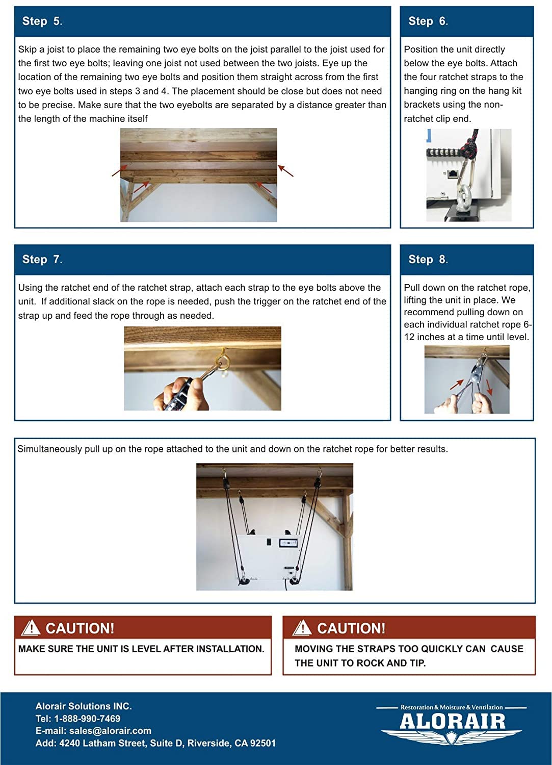 Alorair Hanging Kits For Crawl Space & Basement Dehumidifiers, Easy Way To Raise And Lower Dehumidifier, Helps Reduce Noise And