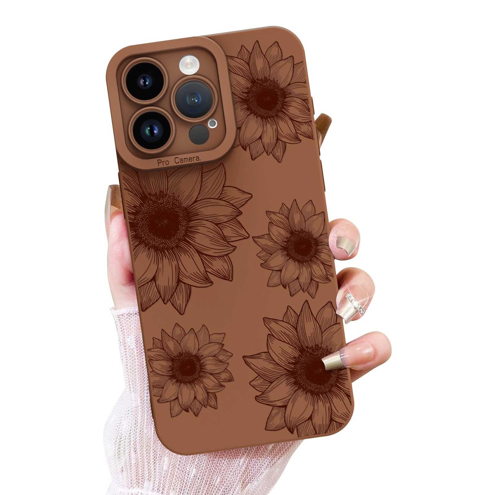 Ook Floral Case For Iphone 14 Pro Max Case, Cute Sunflower Floral Blooms Design Soft Tpu Shockproof Protective For Women Girls S