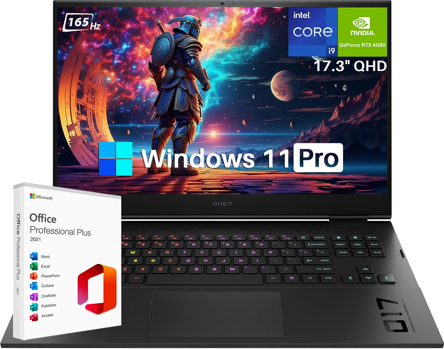 HP OMEN 17 Gaming Laptop 2024, 17.3 QHD IPS 165HZ, 13th Gen Intel 24-Core i9-13900HX, GeForce RTX 4080 12GB, 64GB DDR5, 1TB SSD,