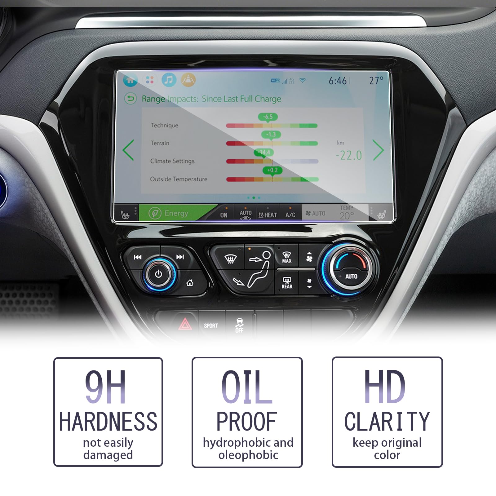 Luwu For Chevrolet Bolt Ev Screen Protector 10.2 Inch 2017 2024 Chevrolet Bolt Ev Touchscreen 2023 2024 Chevrolet Bolt Accessories Infotainment Display Bolt Ev 1Lt/2Lt Screen Protector Foils Tempered