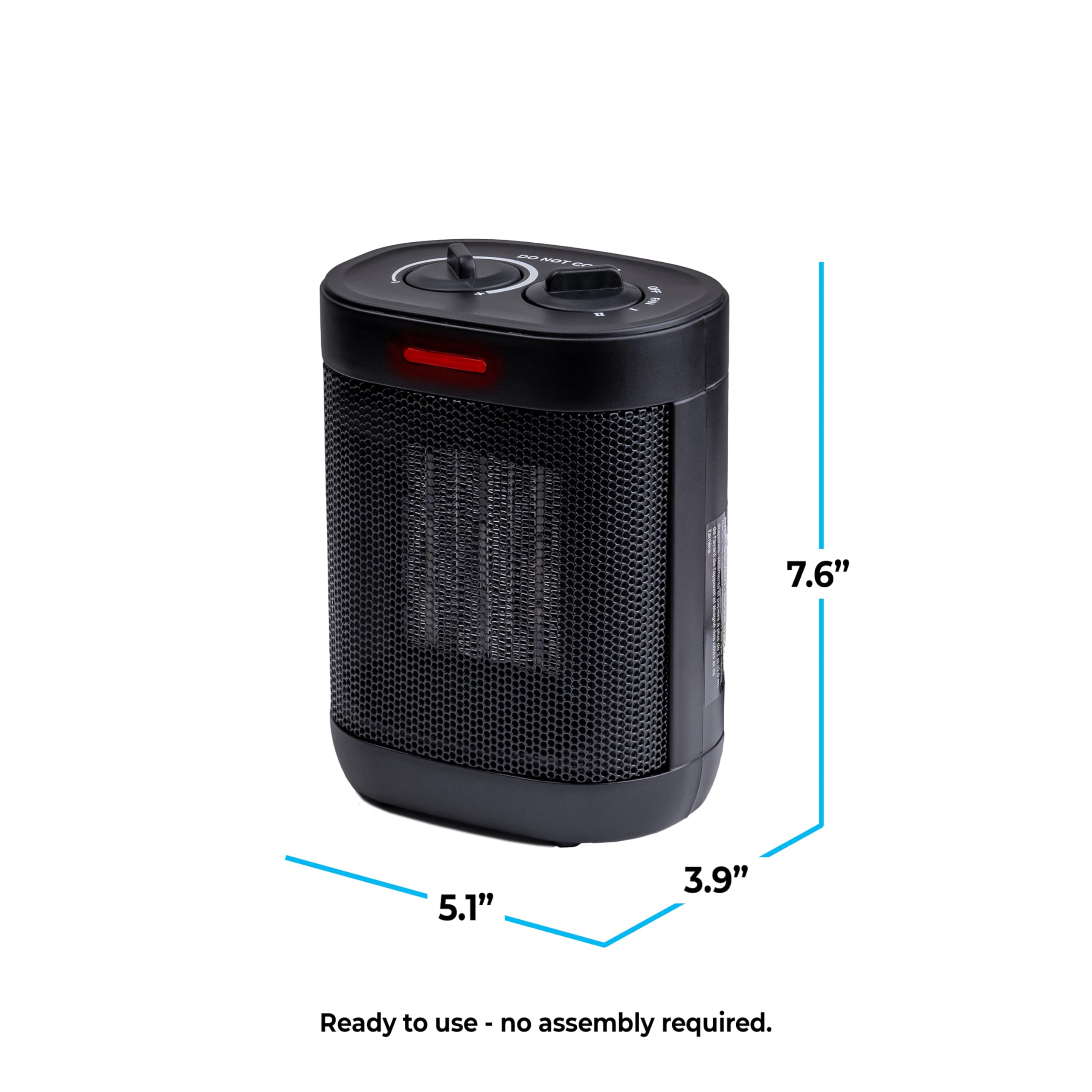 Comfort Zone Space Heater For Indoor Use, Electric With Thermostat, Ptc Fast Heating, 3 Heat Settings, Portable, Overheat Protec