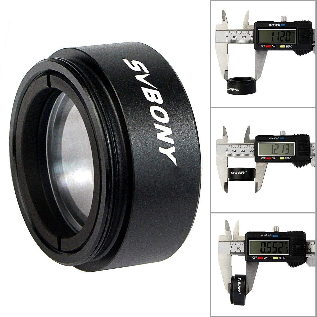 Svbony 0.5X Telescope Focal Reducer 1.25 Inches Filter Thread 28X0.6Mm On Both Sides Reduces The Focal Length For Telescope Eyepiece Astronomical
