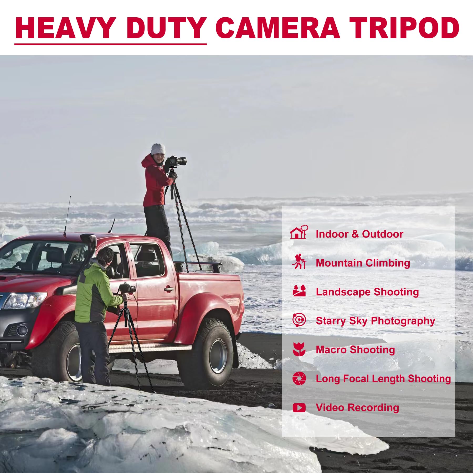 Victiv 80/85 Inches Heavy Duty Tripod For Camera And Phone, 85' Camera Monopod Tripod, Dslr Binoculars Spotting Scope Camcorders Video Tripod Stand, 360 Degree Ball Head, 35 Lbs Loads