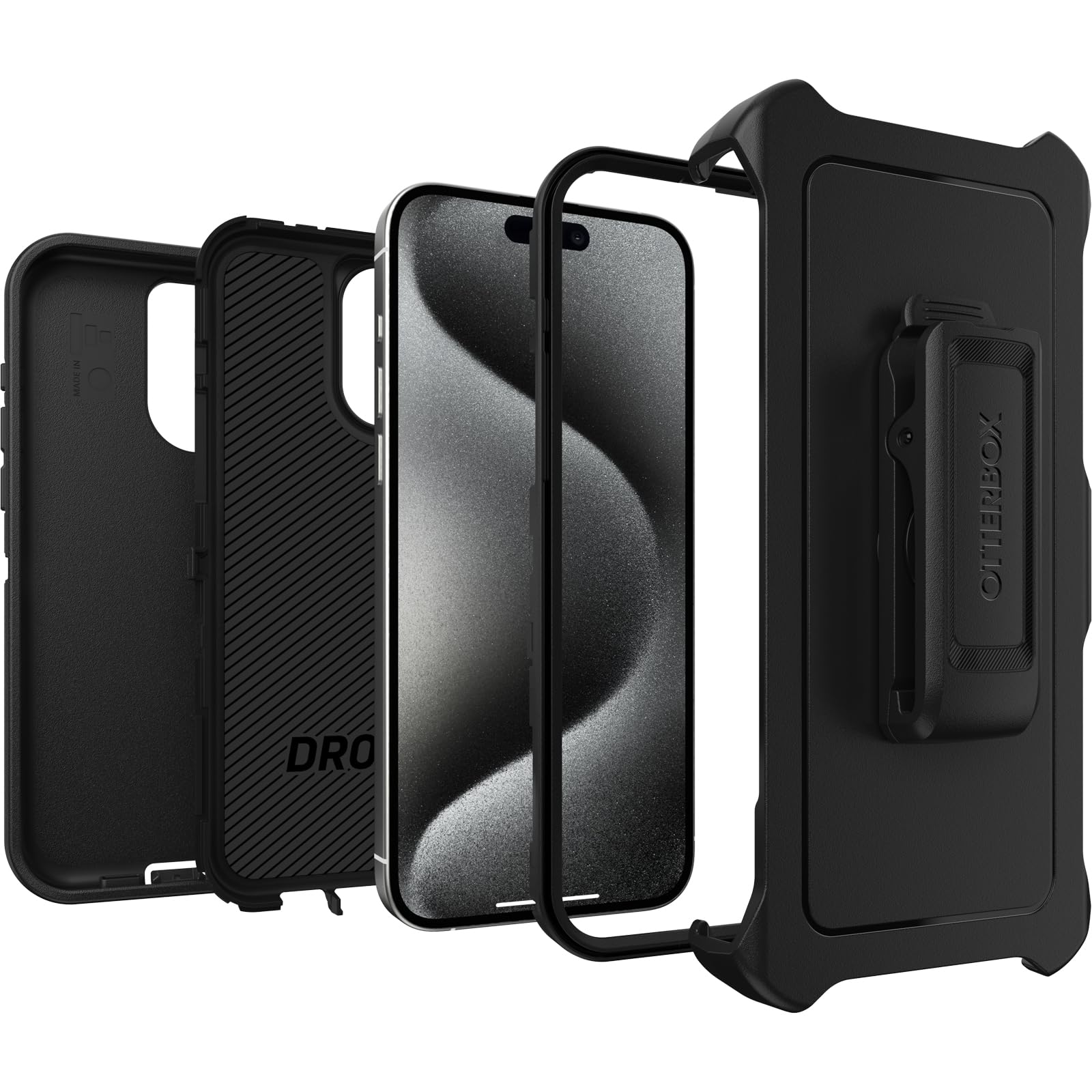 Otterbox Iphone 15 Pro Max (Only) Defender Series Case   Black, Screenless, Rugged & Durable, With Port Protection, Includes Hol