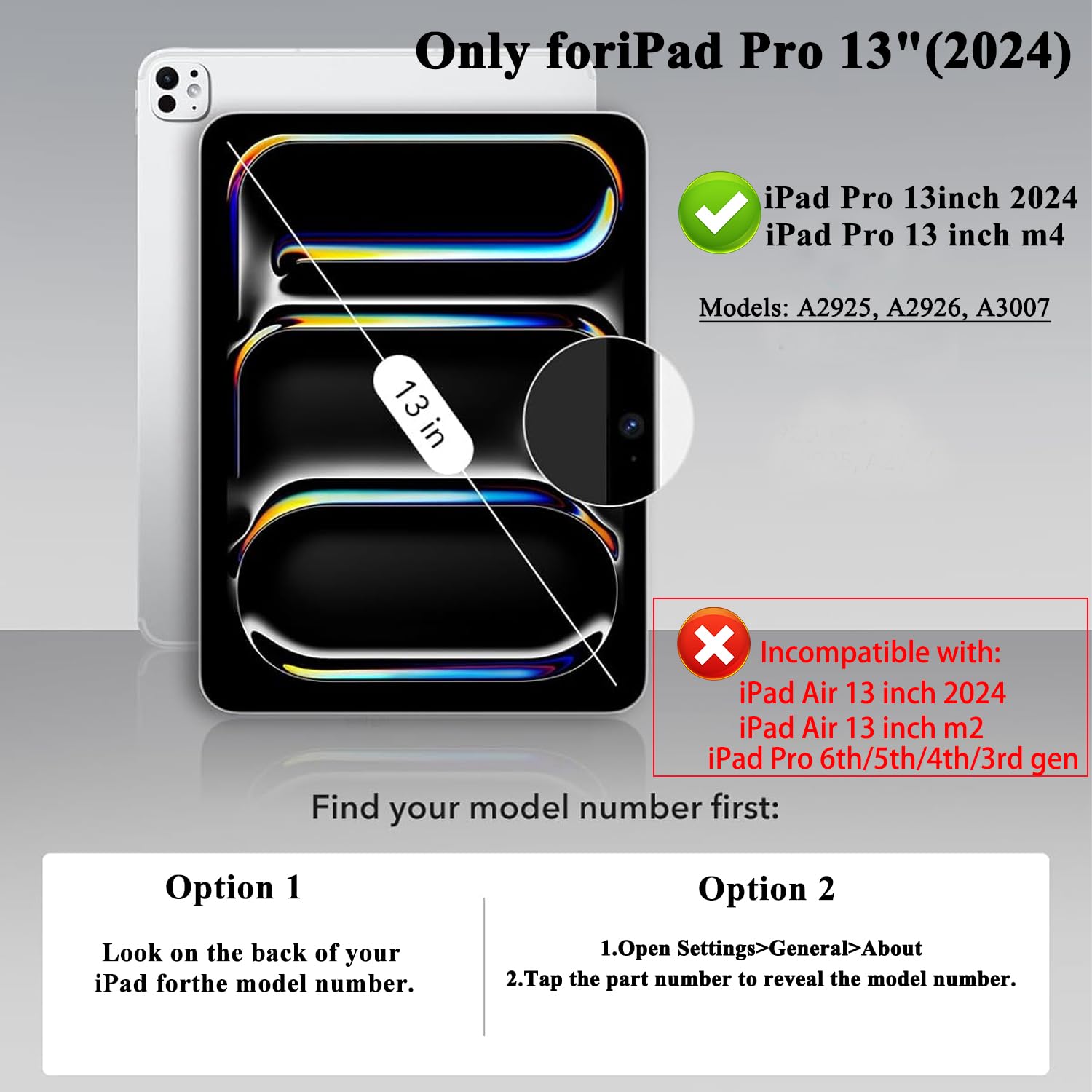 Emoonland   Ipad Pro 13 Inch Case 2024 Keyboard, Magic Keyboard Ipad Pro M4   Magnetic Stand, Multi Touch Trackpad, 7 Colors Bac