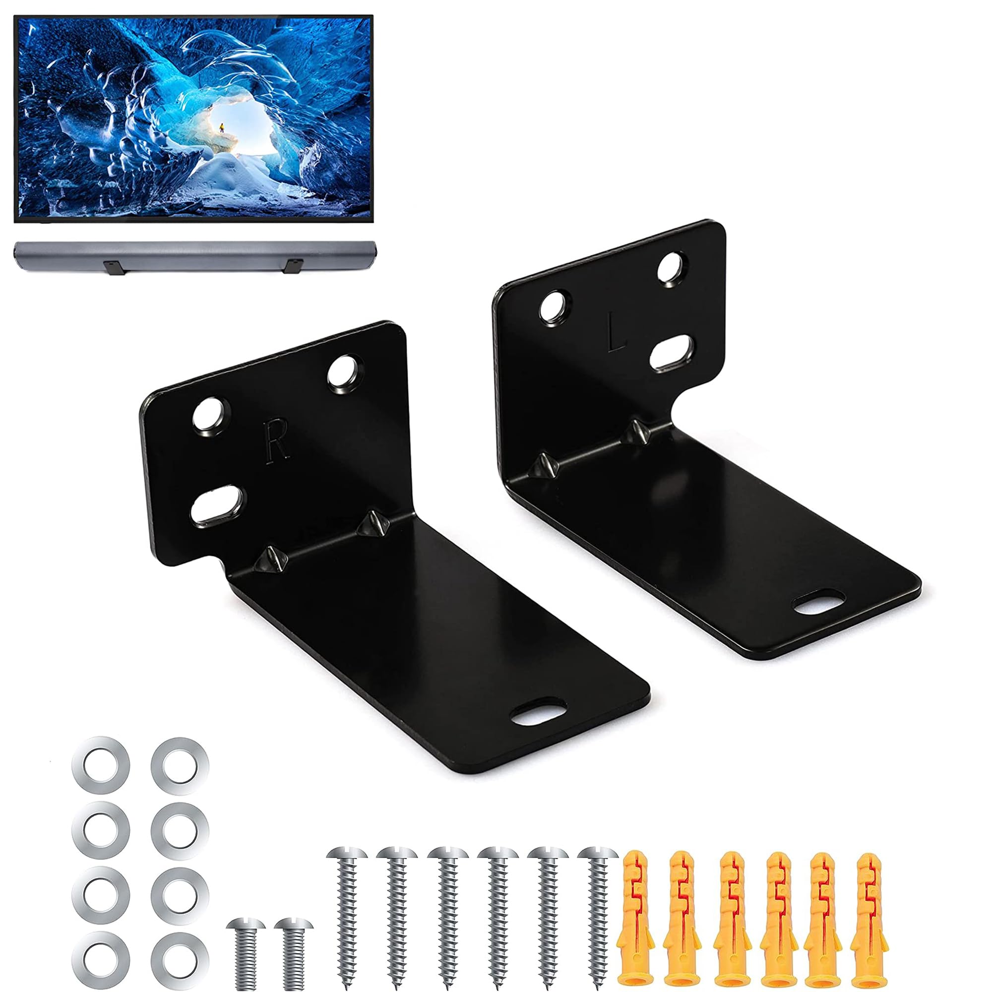 Suixing Universal Wall Mount With Hardware Kit Sound Bar Mounts Mounting Bracket Compatible Most Of Soundtouch/Soundbars Home Th