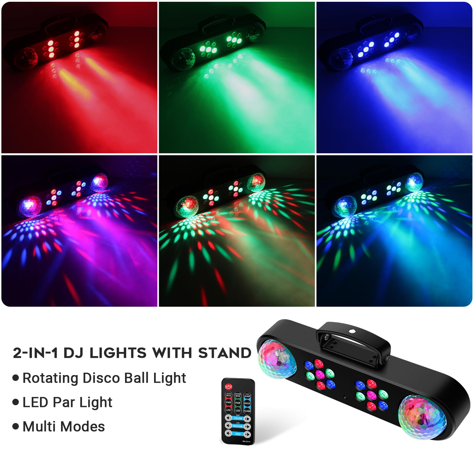 Dj Lights With Stand   Yeesite Stage Party Bar Light Set With Rgb Rotating Ball Led Par Sound Activated And Remote Control Dj Li