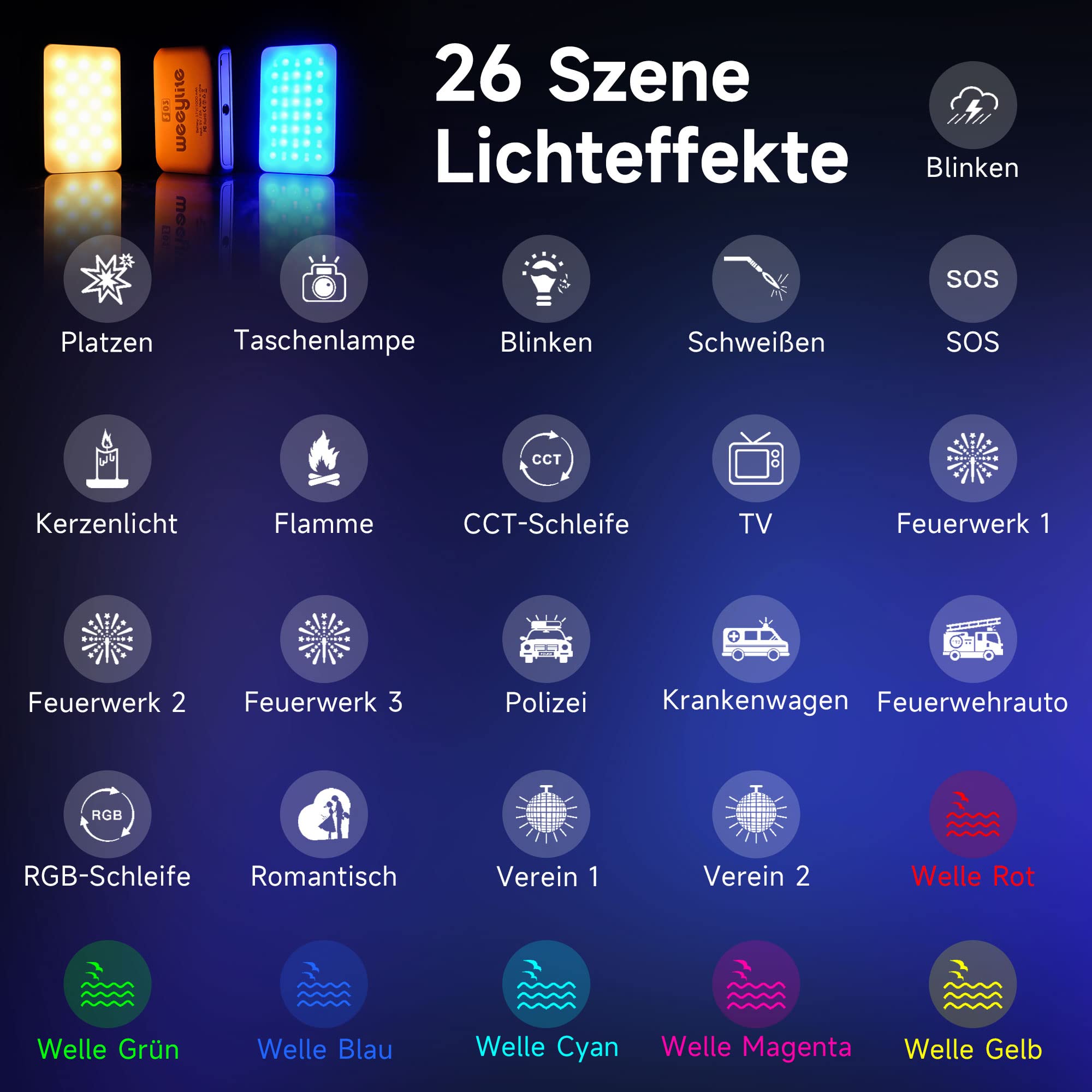 Rgb Led Video Light, 2 Packs Portable Light Panel Photography Dimmable With Desktop Tripod Stand For Dslr Camera Camcorder, High