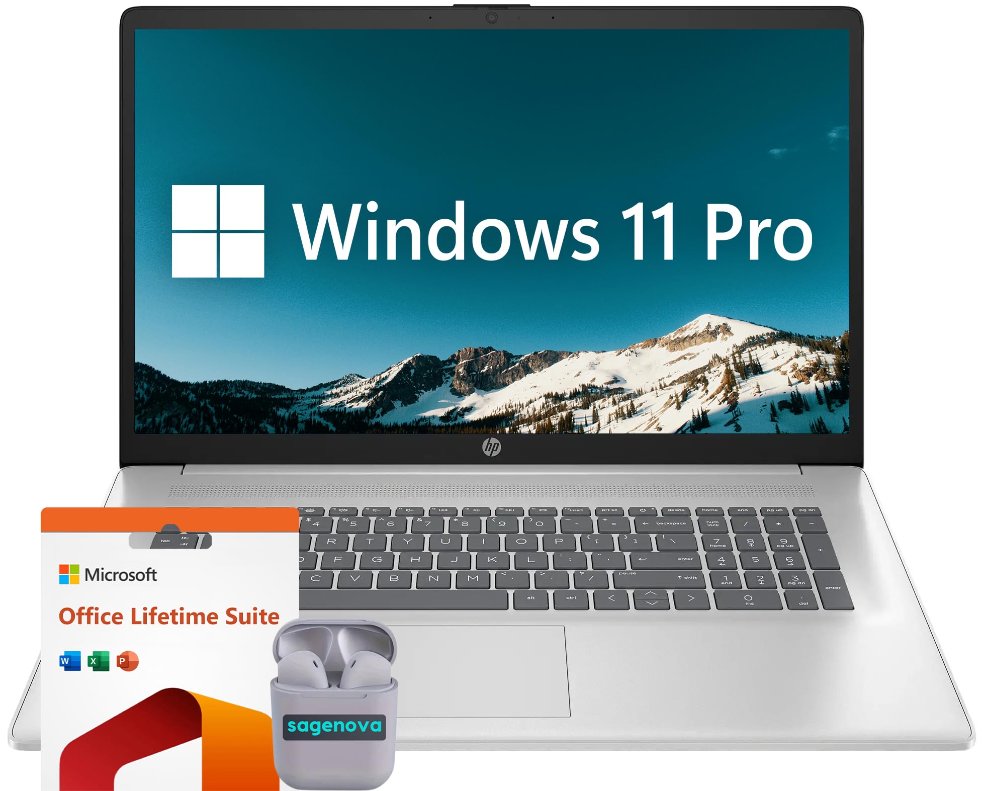 HP Business Laptop Computer, 17.3 FHD IPS LED Display, AMD Ryzen 5 7430U Processor, Windows 11 Pro Laptop 32GB RAM 1TB SSD, Micr