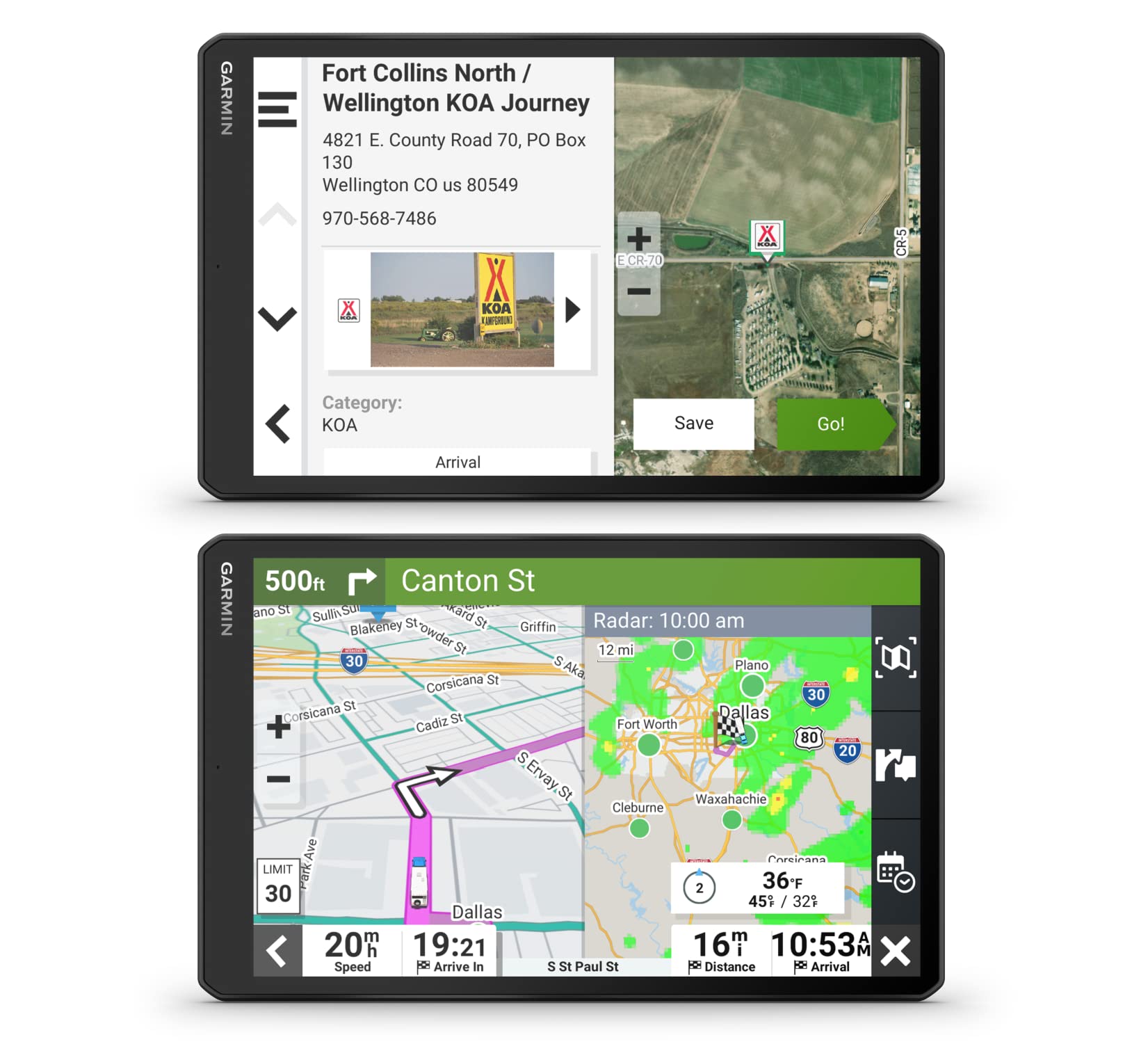 Garmin Rv 1095 Gps Navigator, Extra Large 10In Display In Landscape Or Portrait Mode, Custom Rv Routing, High Resolution Birdsey